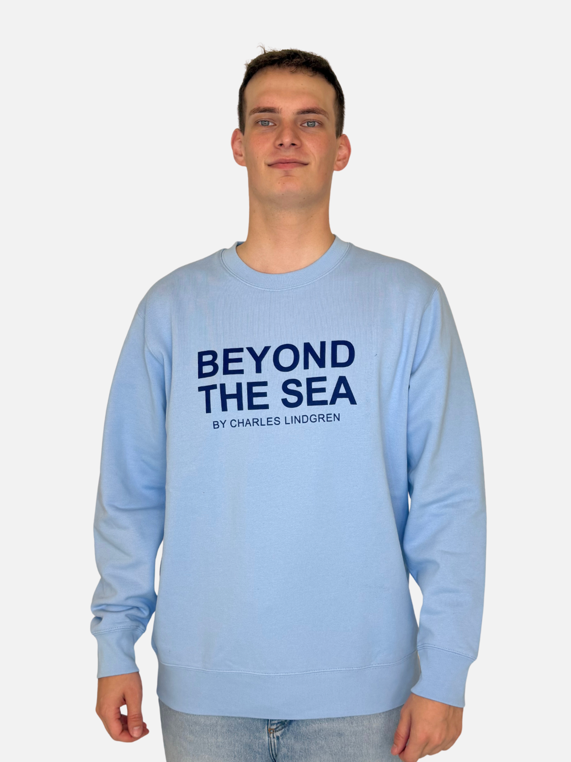 Charles Lindgren® – Herren & Unisex Sweatshirt „Beyond the Sea“ in Babyblau