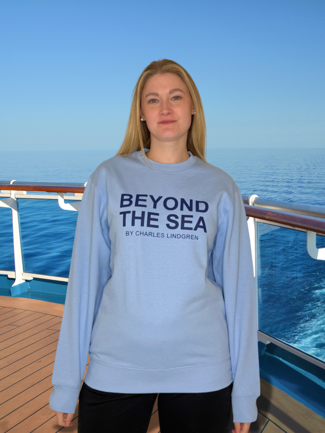 BEYOND THE SEA Sweatshirt blau vorne kreuzfahrt