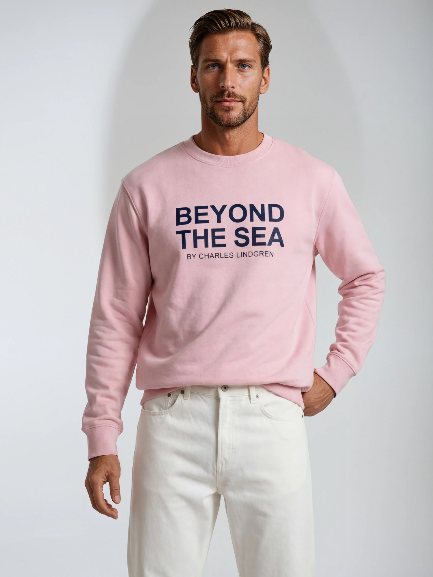 Charles Lindgren® – Herren & Unisex Sweatshirt „Beyond the Sea“ in Rosa