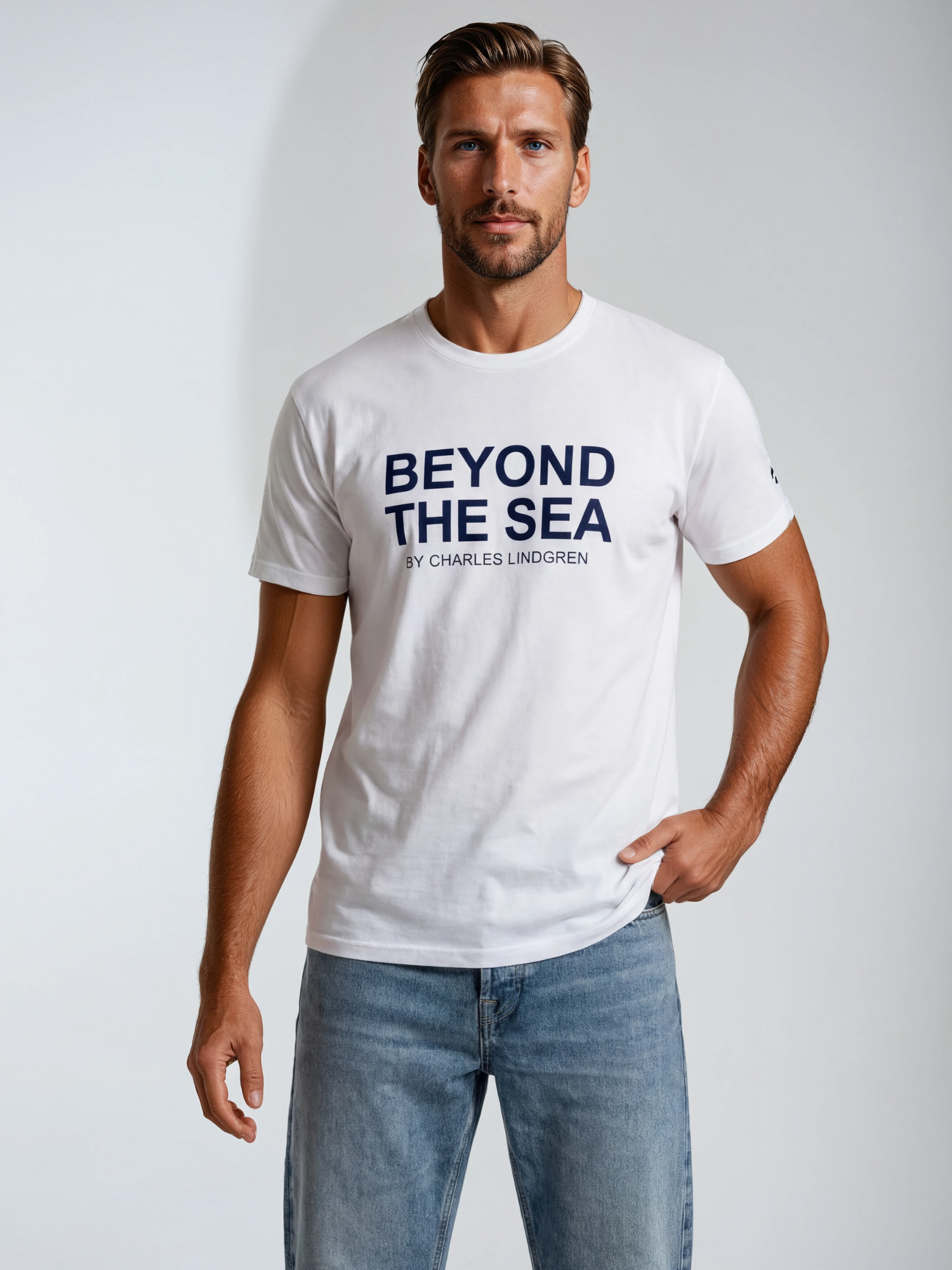 Charles Lindgren® – Herren T-Shirt „Beyond the Sea“ in Weiß