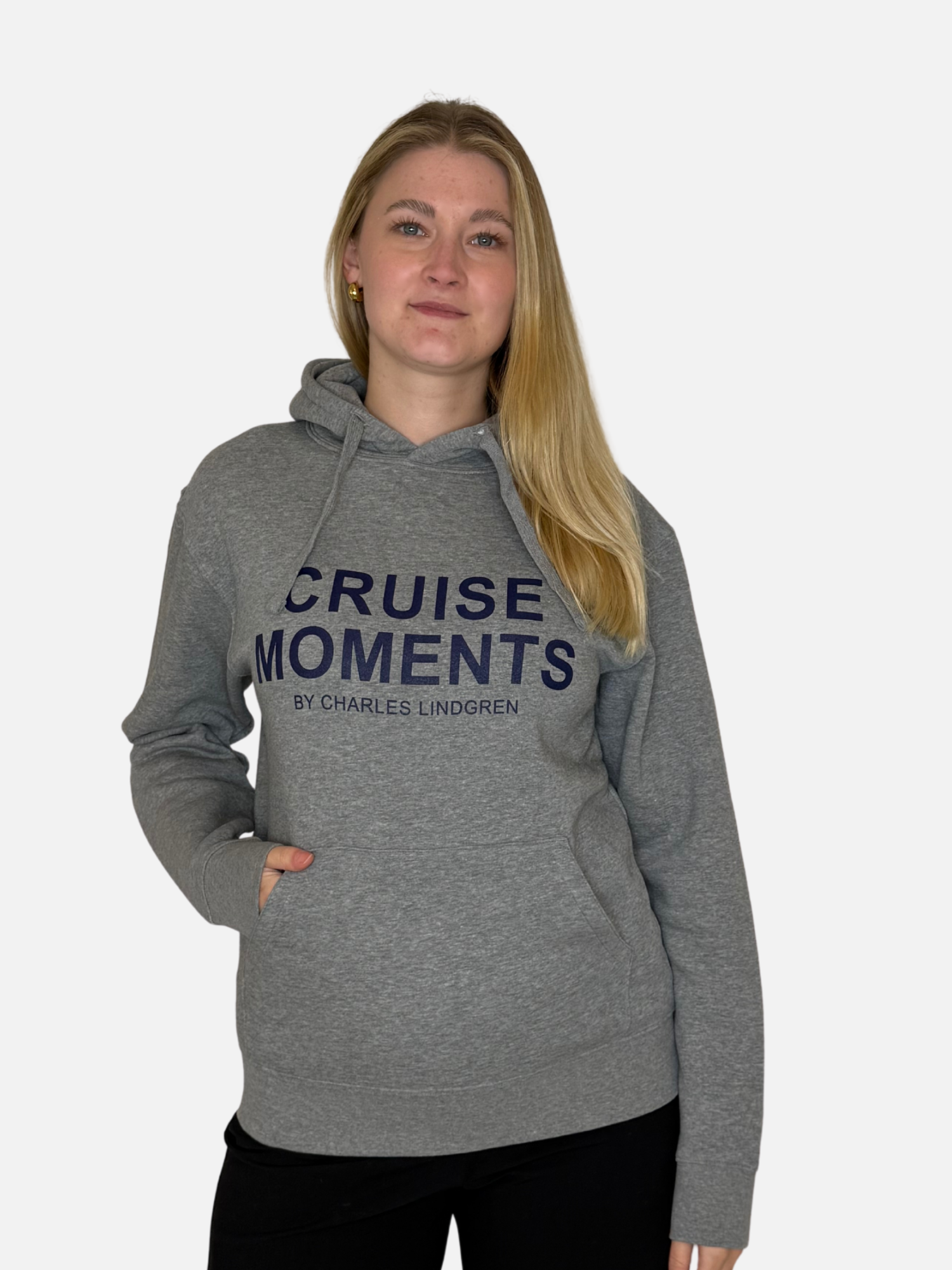 CRUISE MOMENTS Hoodie Grau Damen Unisex vorne charles lindgren offiziell