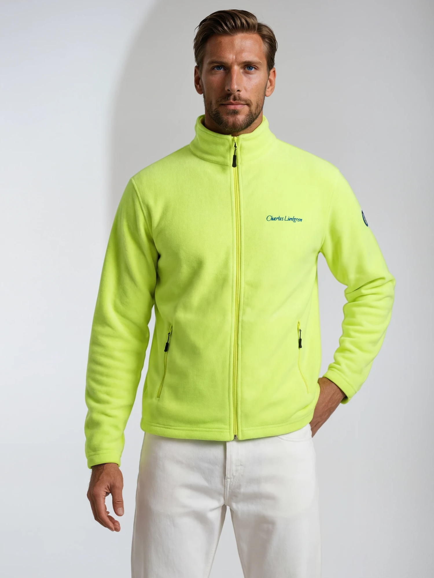 "Poseidon" Fleece Jacket, Neon Yellow, Men's, Unisex