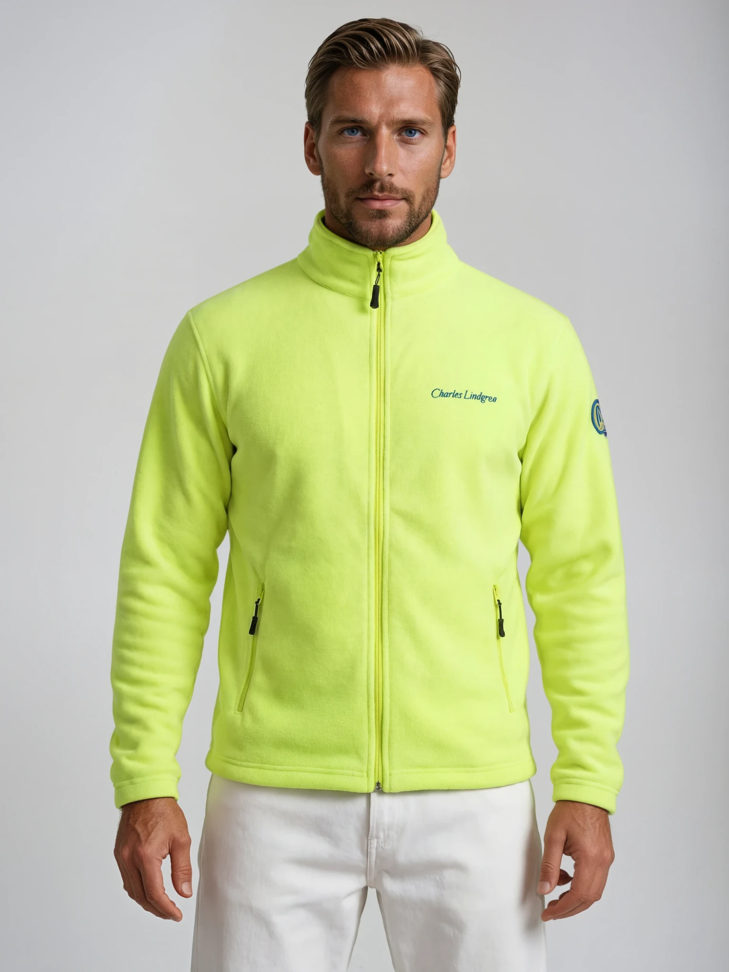 "Poseidon" Fleece Jacket, Neon Yellow, Men's, Unisex