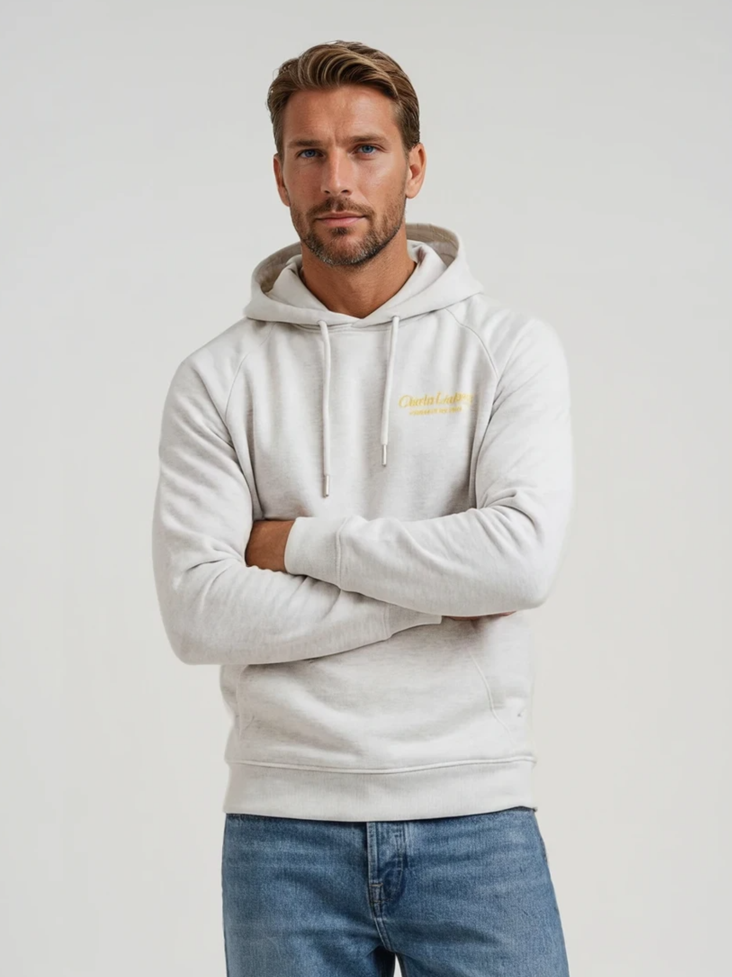 Charles Lindgren® – Hoodie „Charles and the Pioneer“ Creme Melange