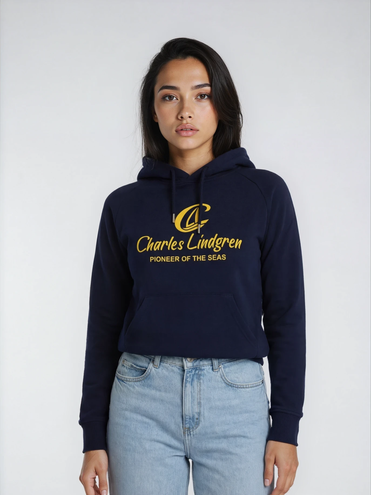 Charles Lindgren® – Hoodie „Pioneer of the Seas“ Navy