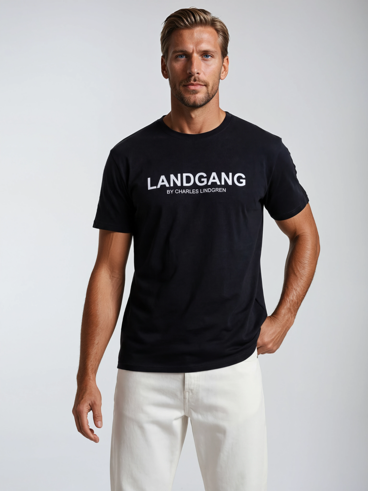 Charles Lindgren® – Herren T-Shirt „Landgang“ in Navy