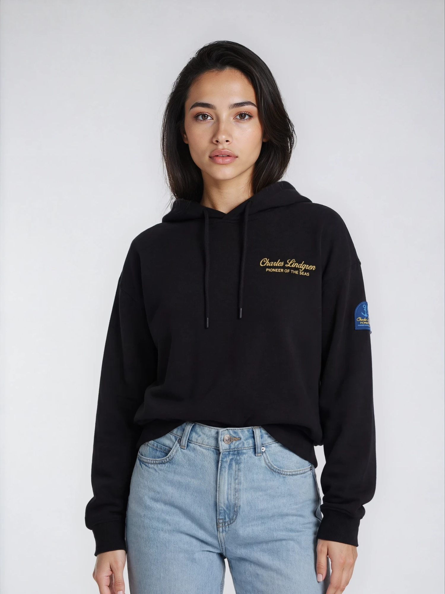 Charles Lindgren® – Pioneer of the Sea Hoodie Schwarz