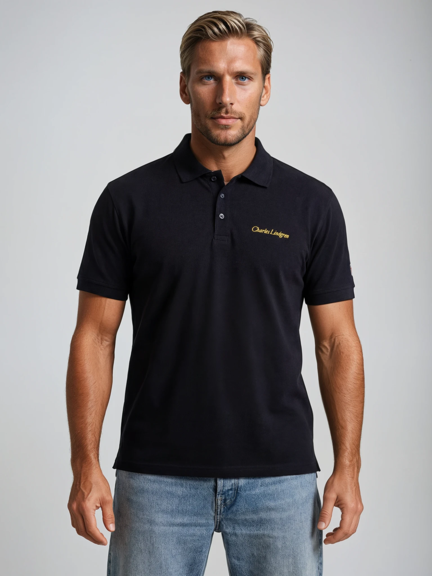 Charles Lindgren® – Poloshirt „Oceanus“ in Schwarz