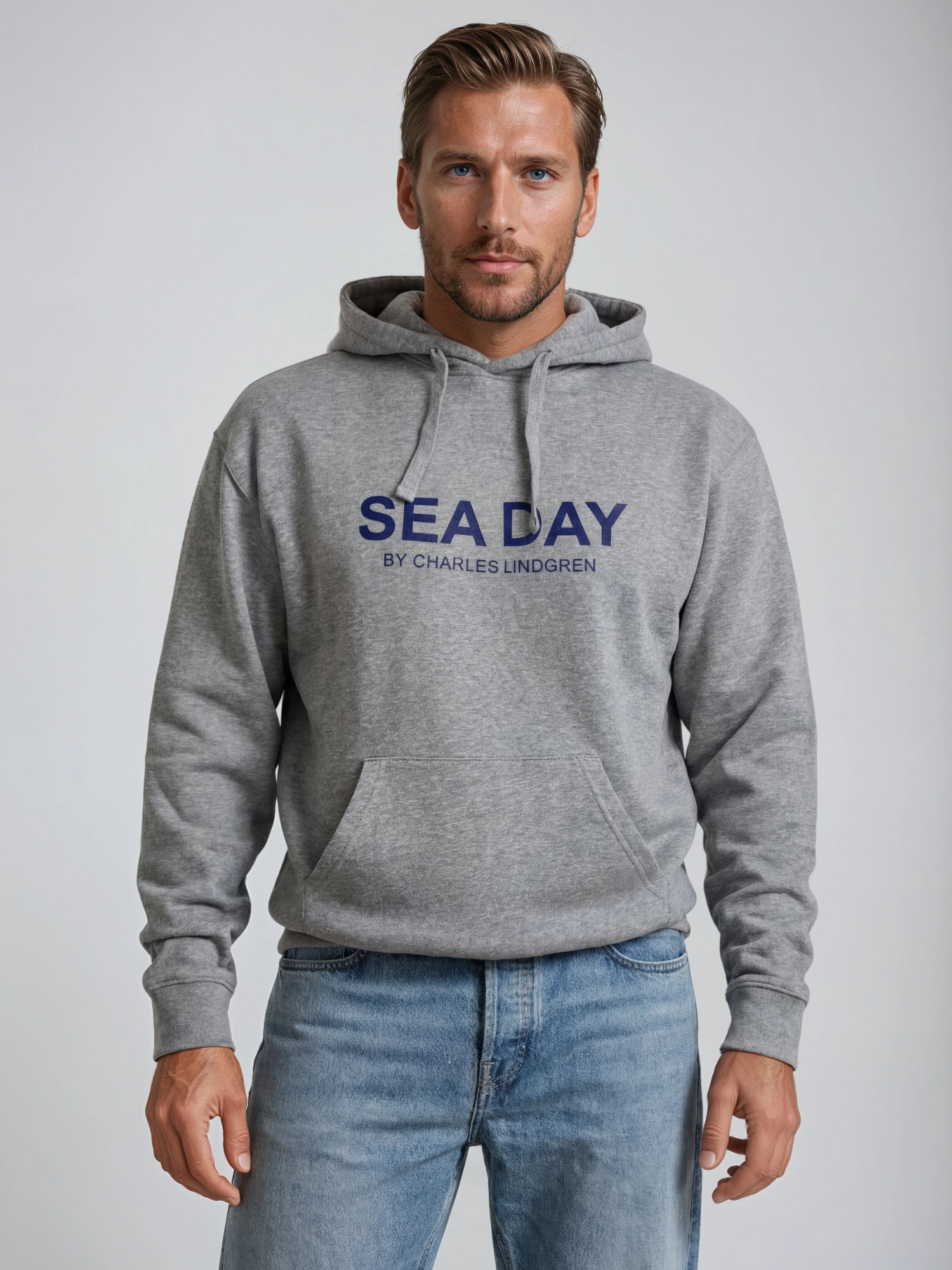 Charles Lindgren® – Herren & Unisex Hoodie „Sea Day“ in Grau