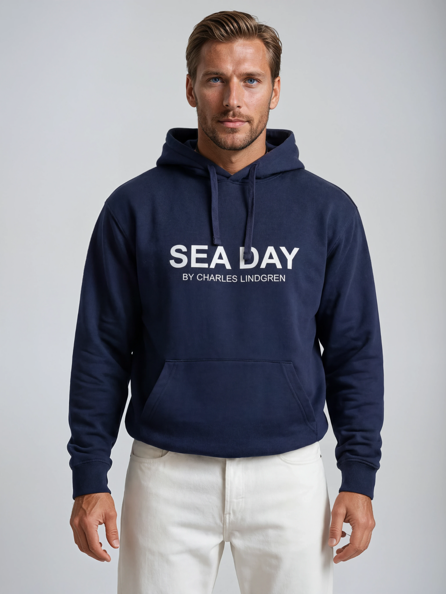 Charles Lindgren® – Herren & Unisex Hoodie „Sea Day“ in Navy