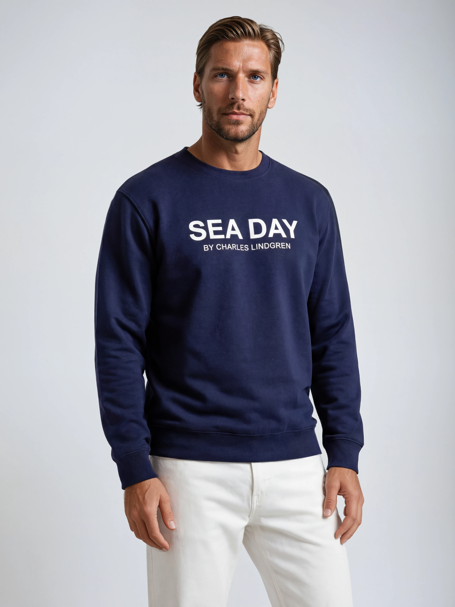 Charles Lindgren® – Herren & Unisex Sweatshirt „Sea Day“ in Navy