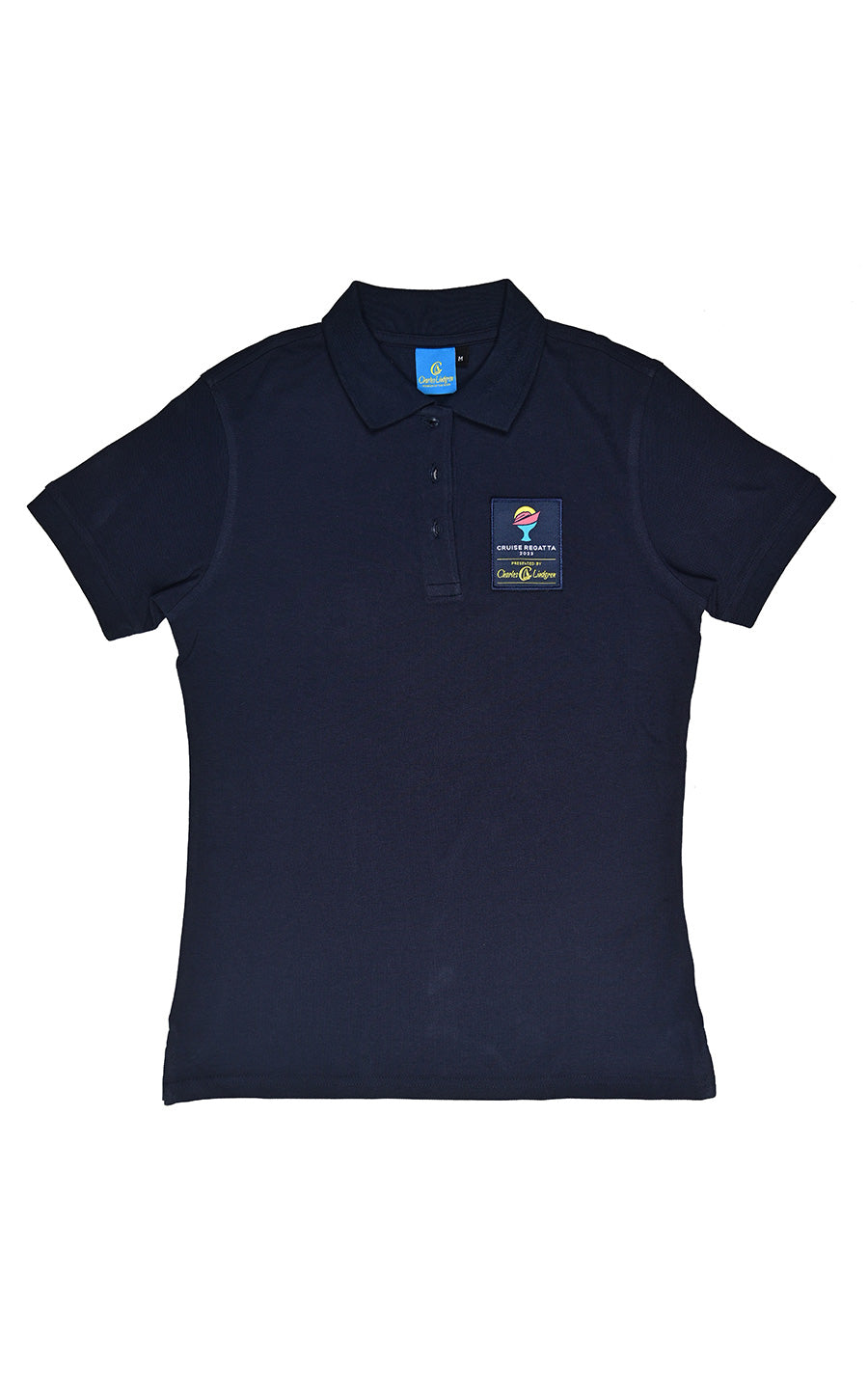 Charles Lindgren offiziell Damen Poloshirt „Bora“ Navy ausgeschnitten