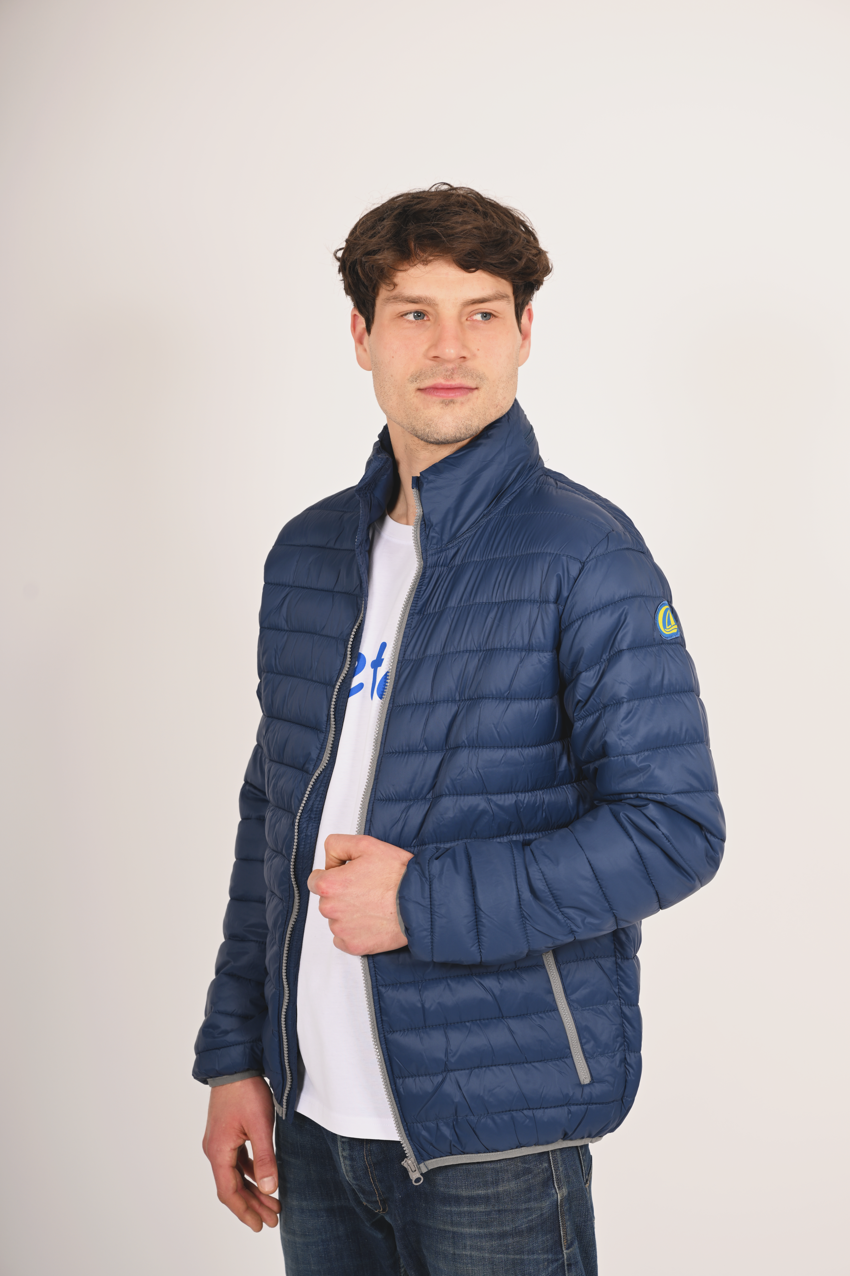 Charles Lindgren offiziell Steppjacke „Boreas“ in Dunkelblau vorne