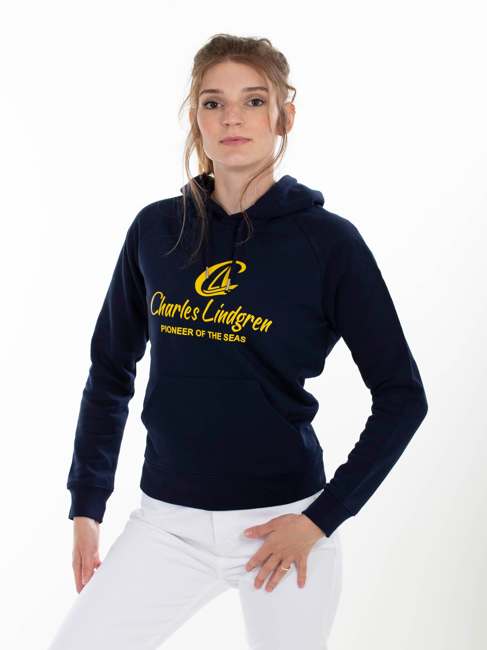 Lindgren Charles and the Pioneer Hoodie Damen Dunkelblau Vorne