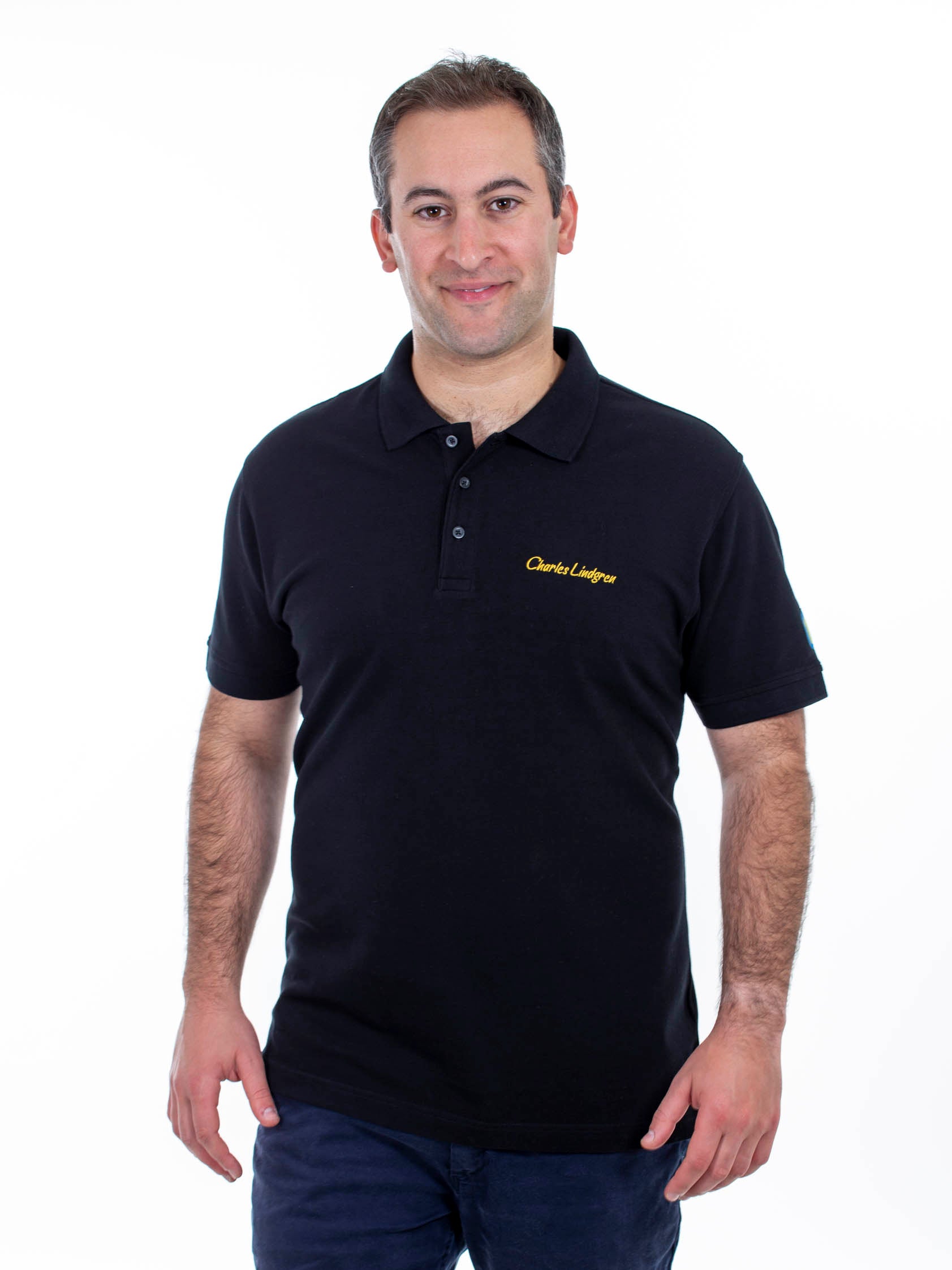 Oceanus Polo Shirt Schwarz Herren Frontansicht