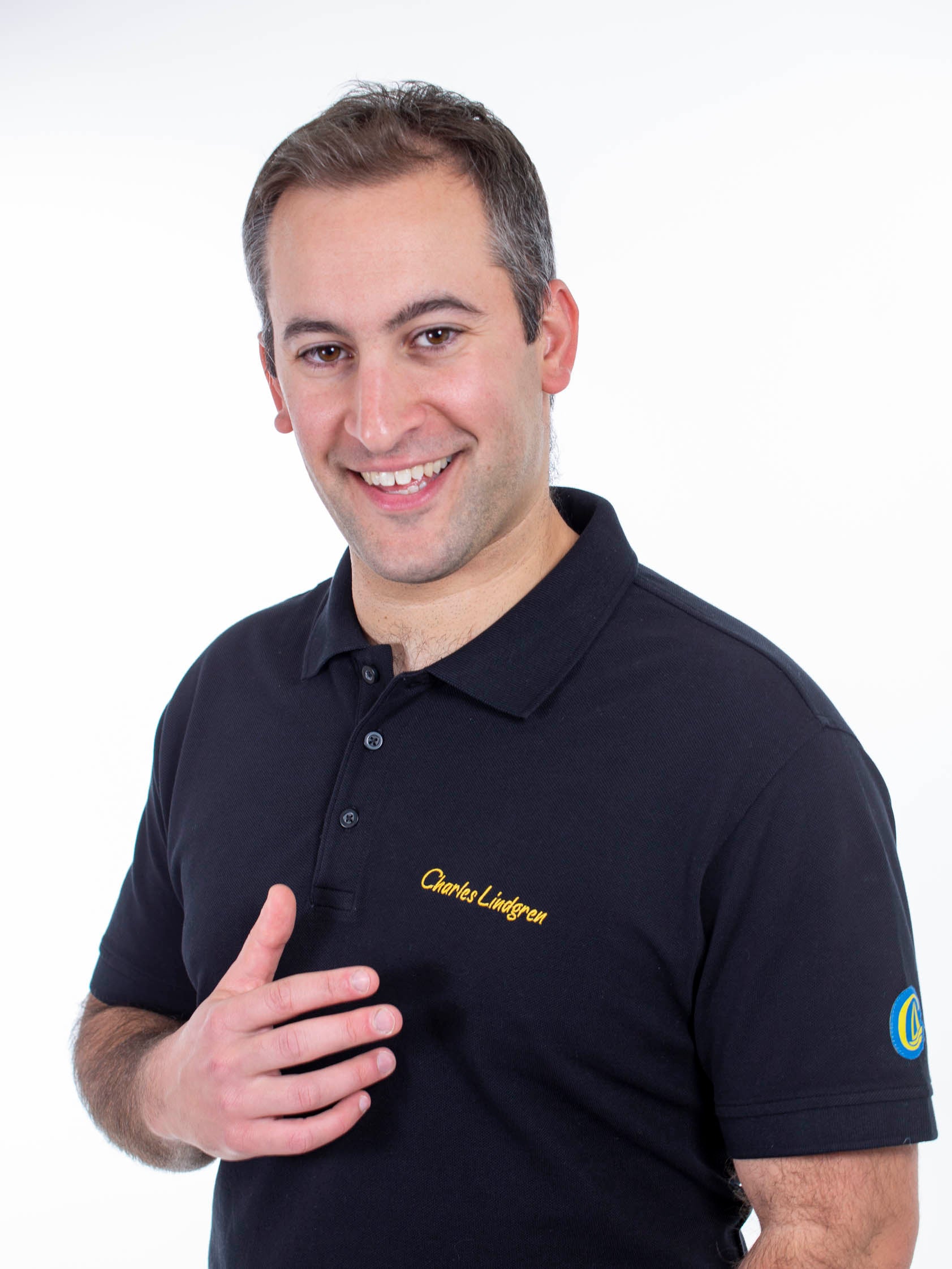 Oceanus Polo Shirt Schwarz Herren Seitlich Applikationen