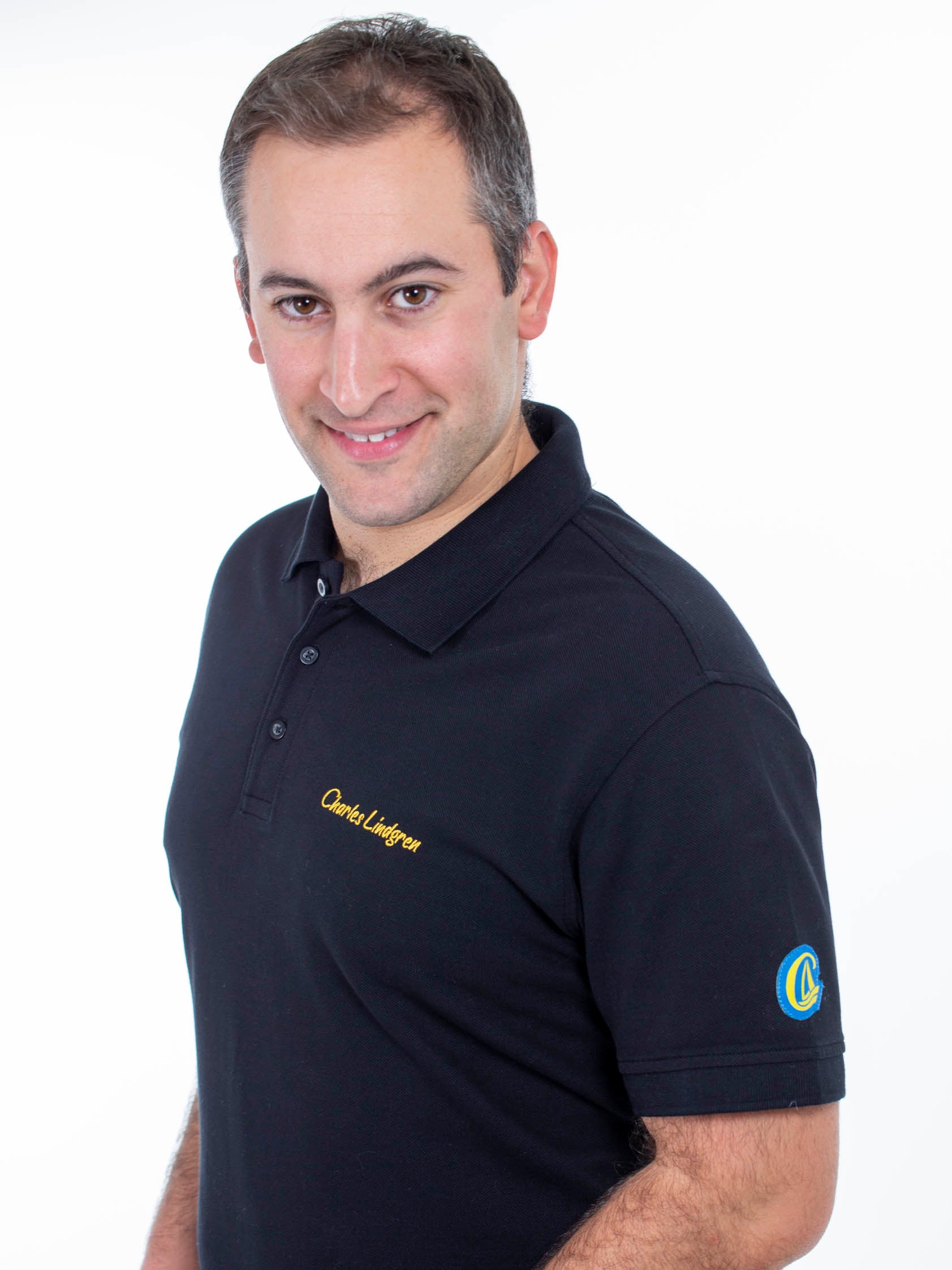 Oceanus olo Shirt Schwarz Herren Stick Patch Seite