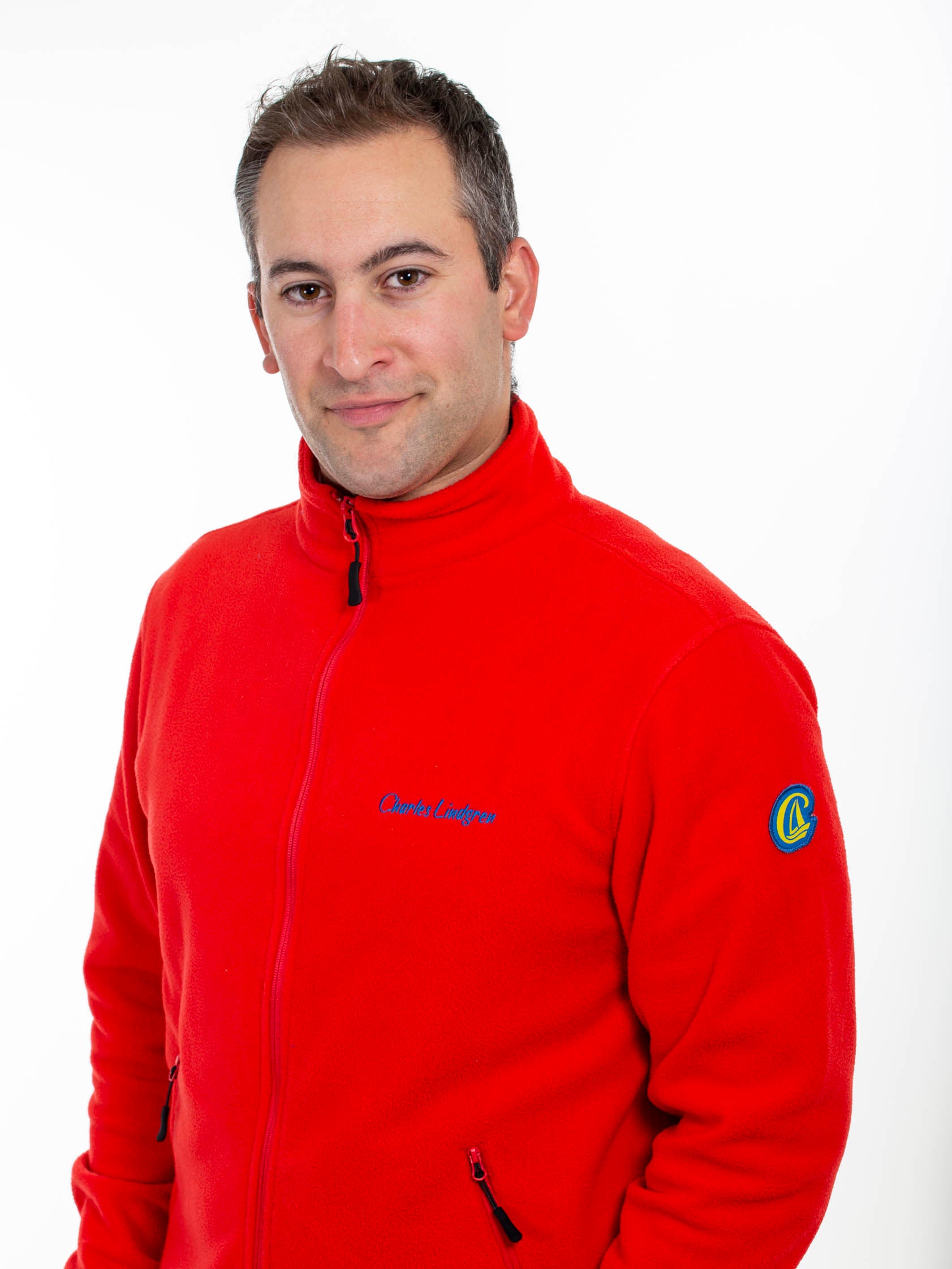 Poseidon Fleecejacke Rot Herren Unisex Seitlich Patch