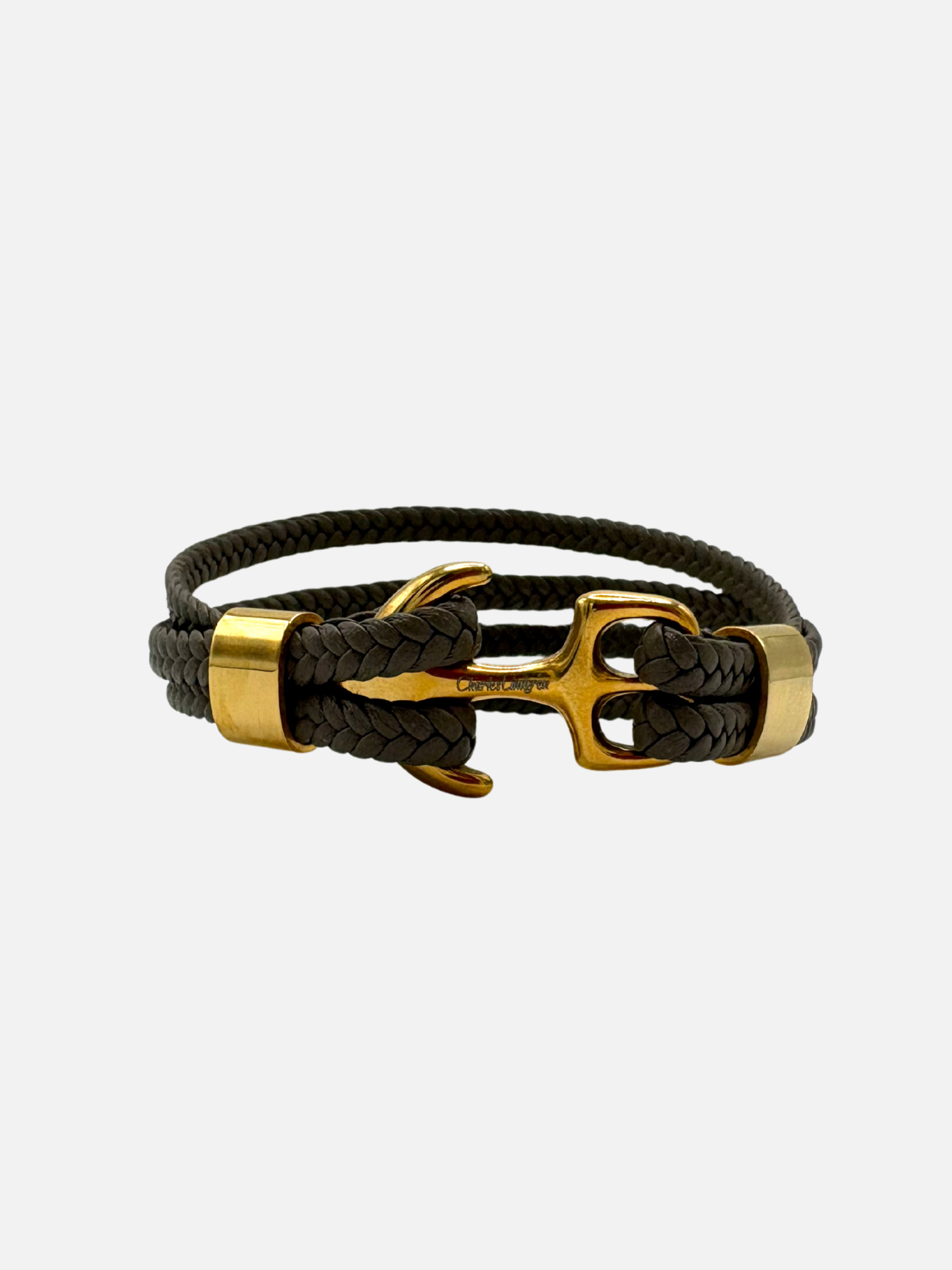 Charles Lindgren® – Unisex Lederarmband in Grau / Gold