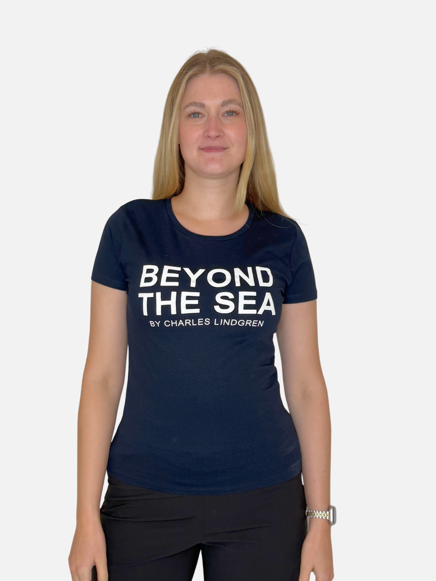 BEYOND THE SEA T-Shirt Navy Damen vorne Charles lindgren offiziell