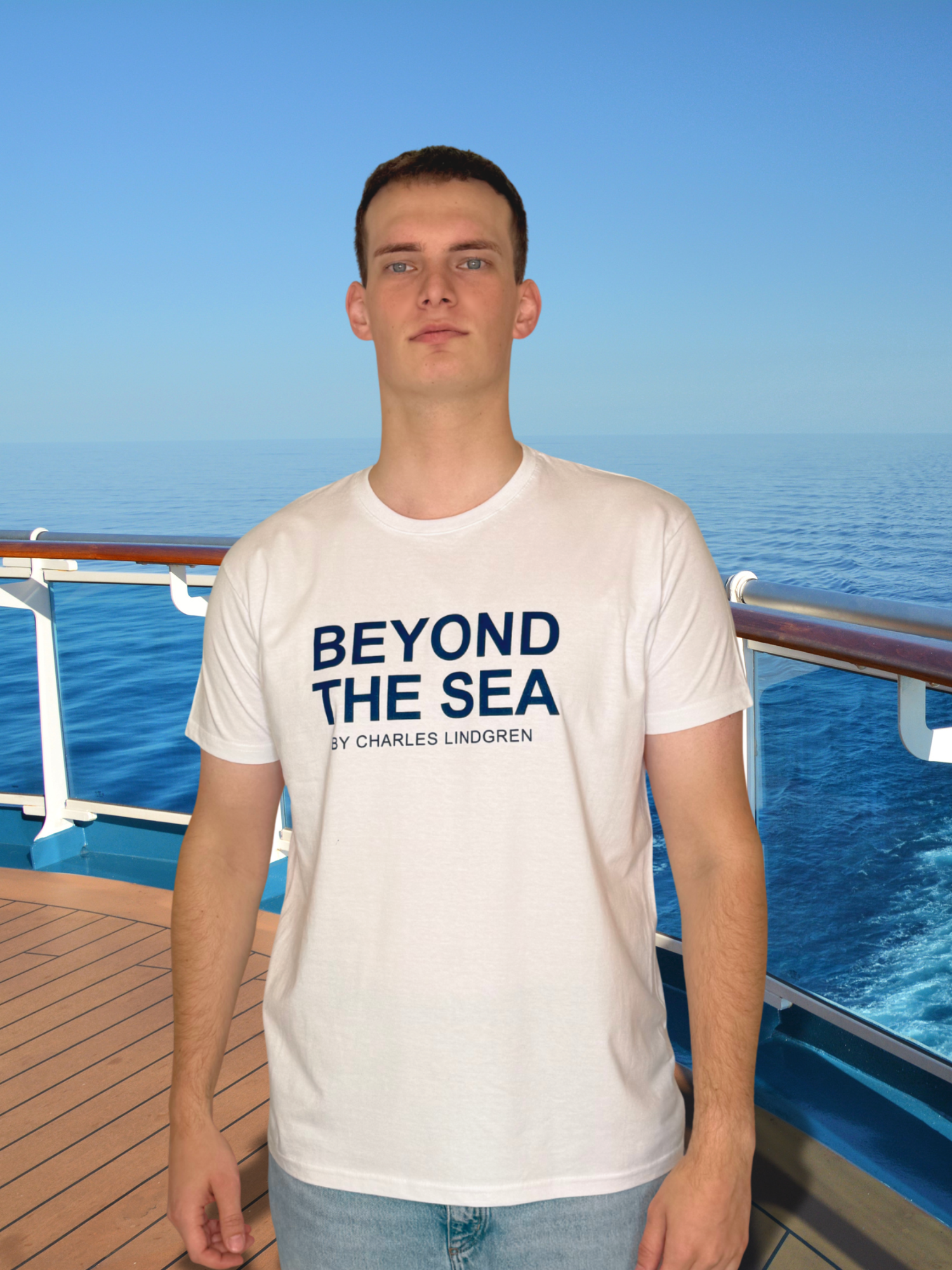 BEYOND THE SEA T-Shirt Weiss Herren Kreuzfahrt Charles Lindgren offiziell