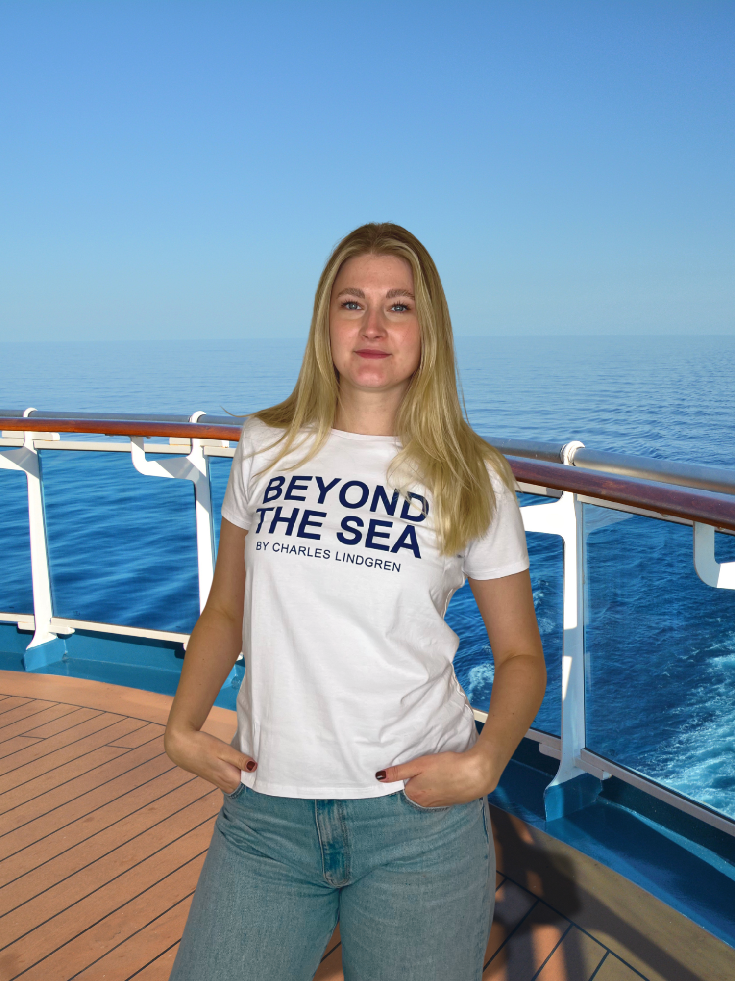 BEYOND THE SEA T-Shirt Weiss vorne Kreuzfahrt Charles Lindgren offiziell