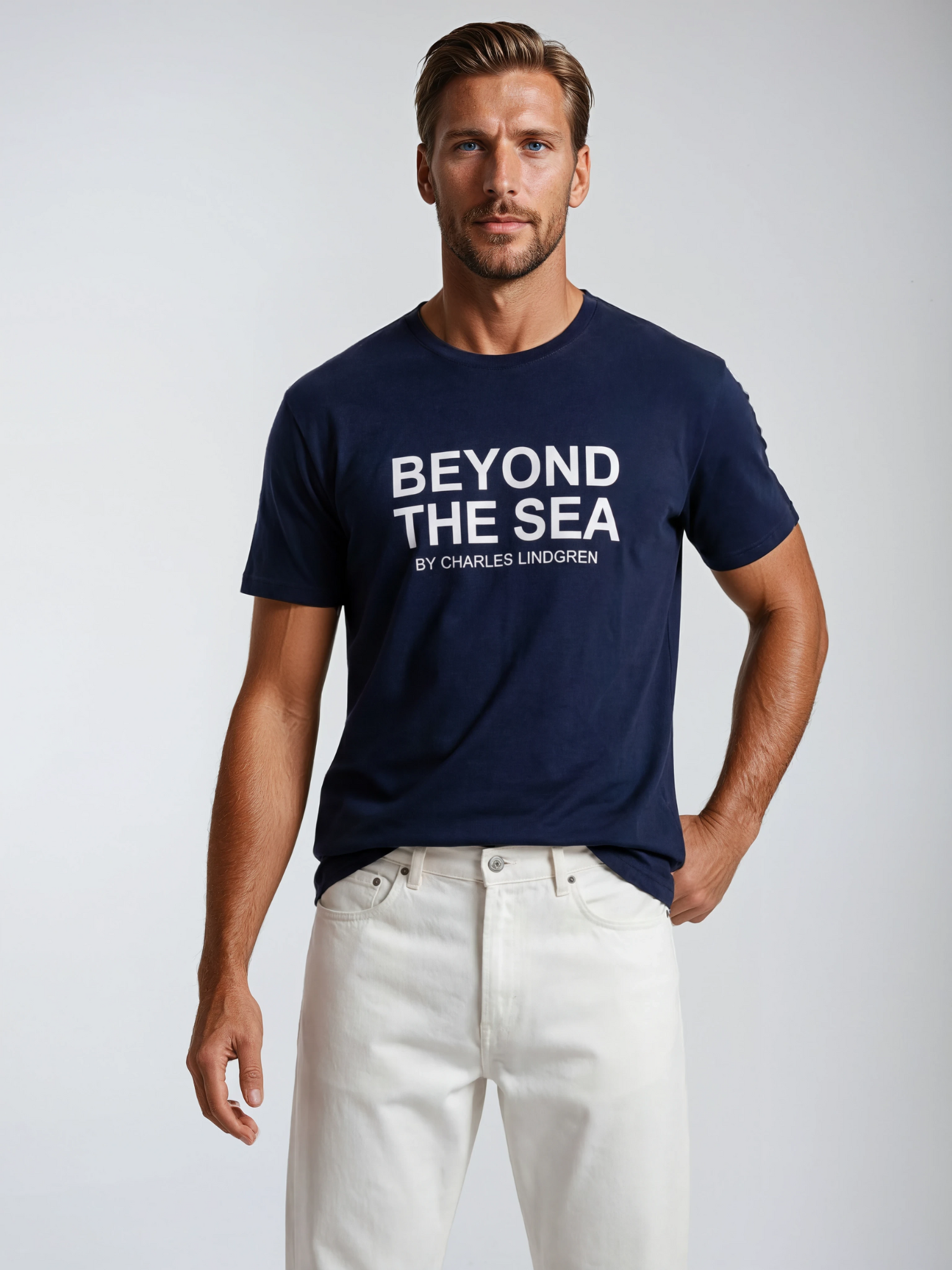 Charles Lindgren® – Herren T-Shirt „Beyond the Sea“ in Navy