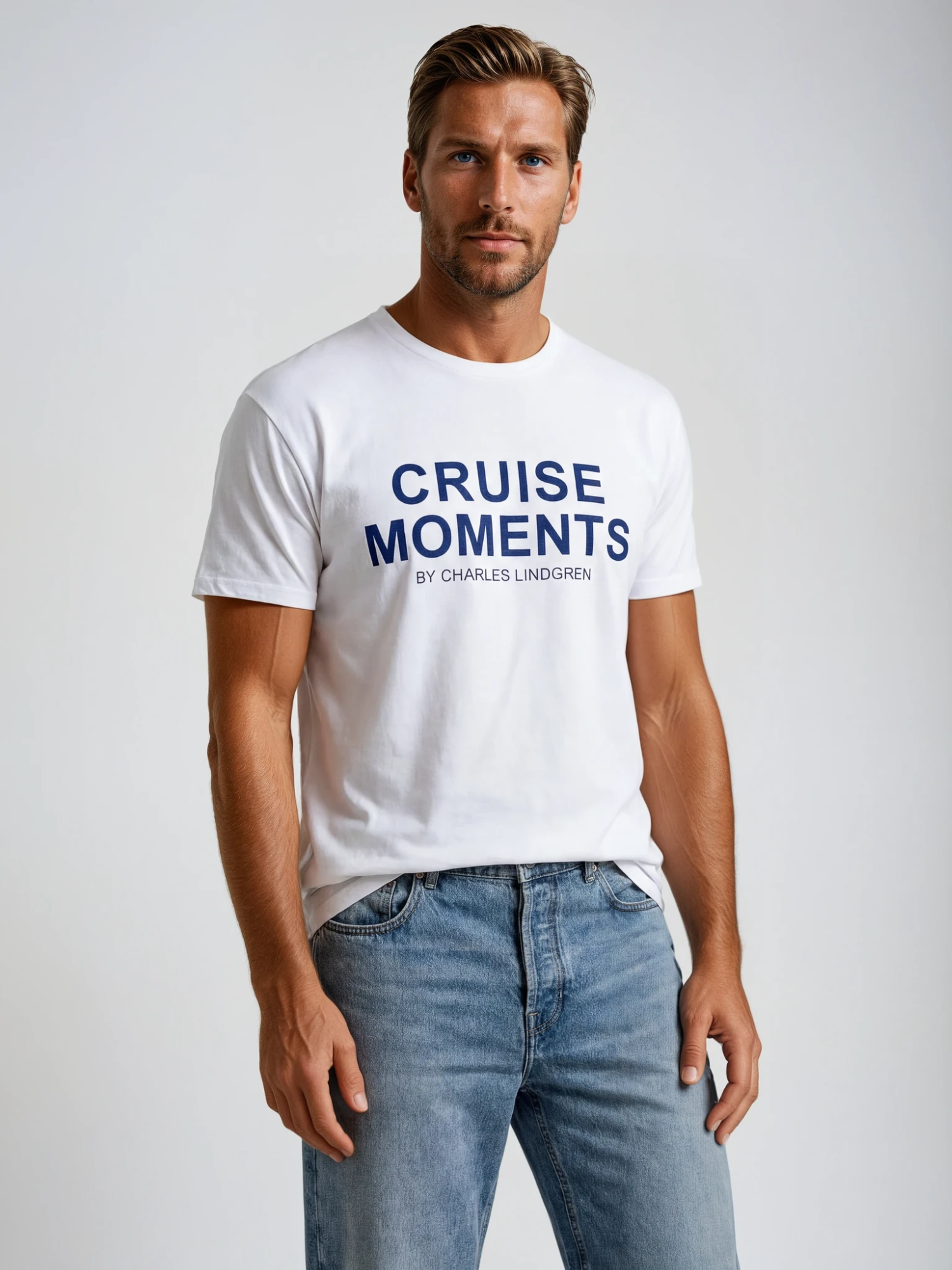 Charles Lindgren® – Herren T-Shirt „Cruise Moments“ in Weiß