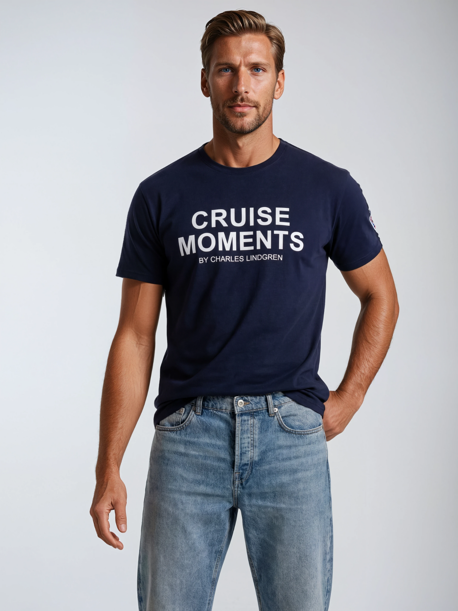 Charles Lindgren® – Herren T-Shirt „Cruise Moments“ in Navy