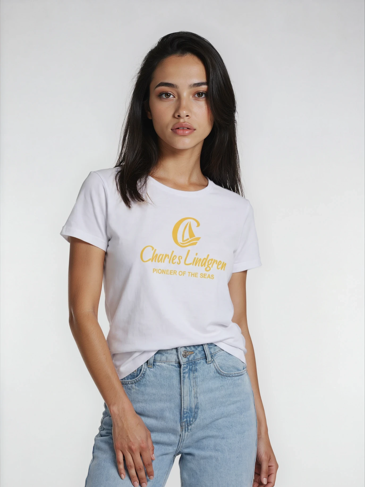 Charles Lindgren® – Damen T-Shirt „Pioneer of the Seas“ Weiß