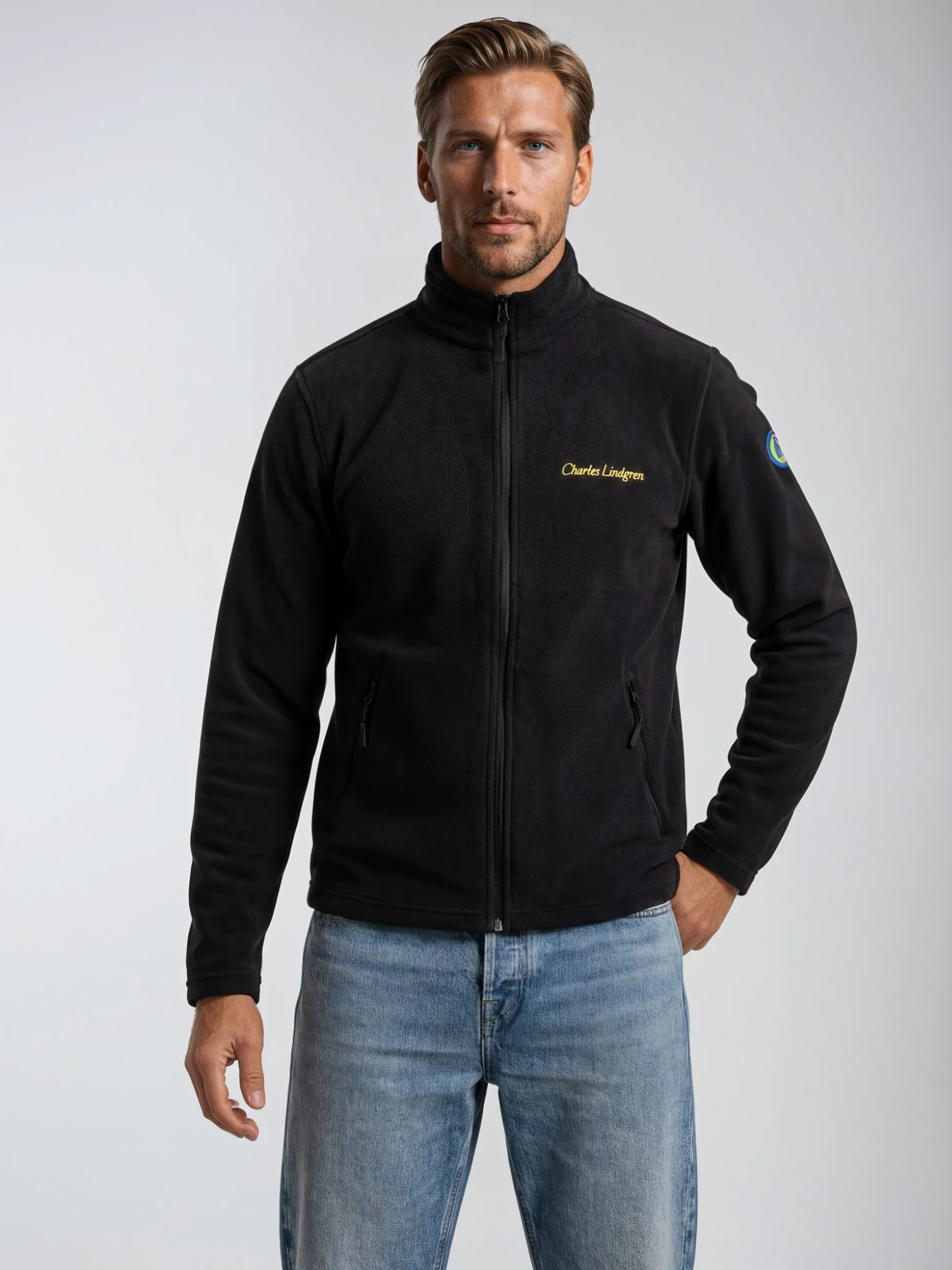 "Poseidon" Fleece Jacket, Black, Men's, Unisex