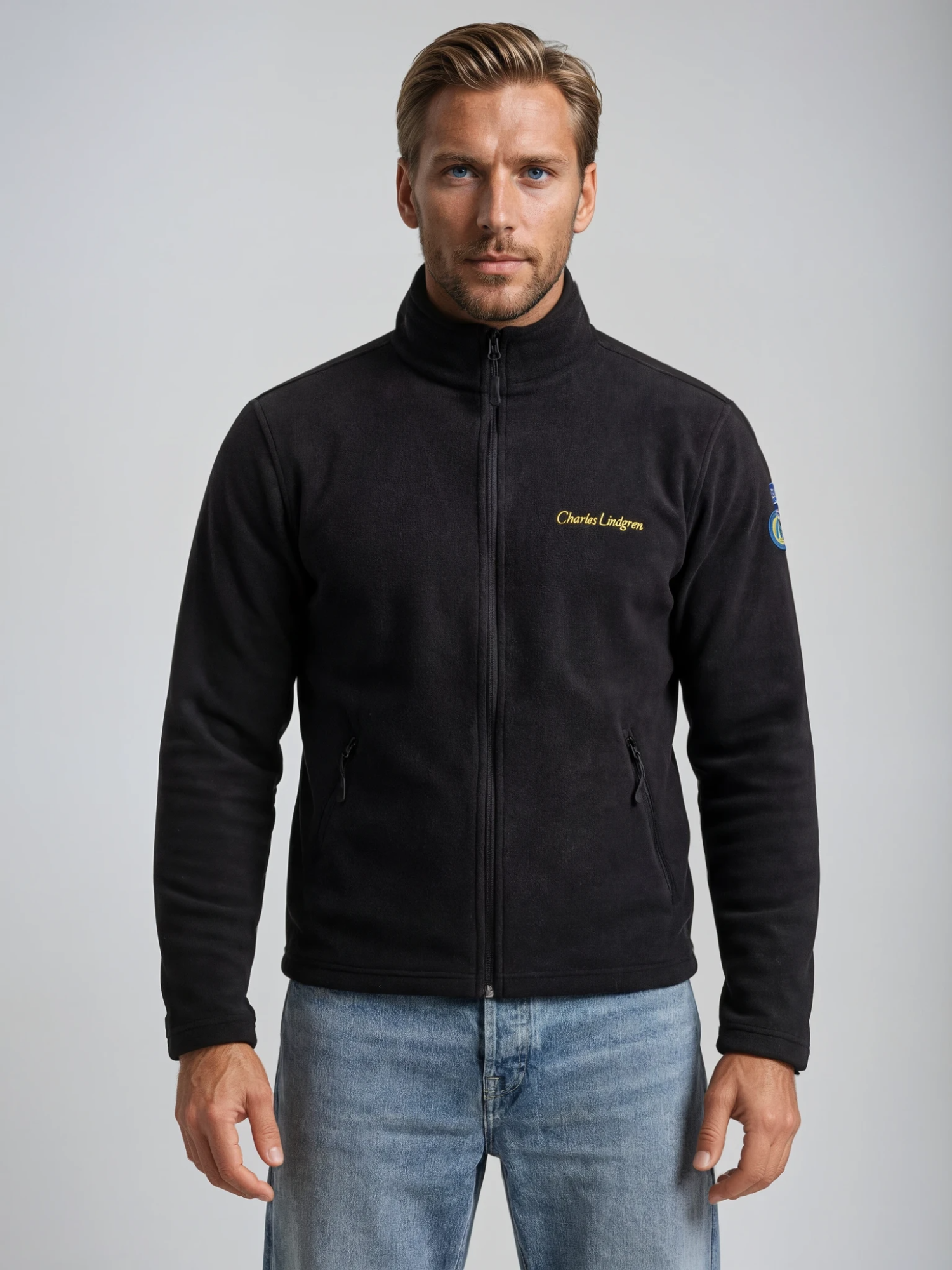 "Poseidon" Fleece Jacket, Black, Men's, Unisex