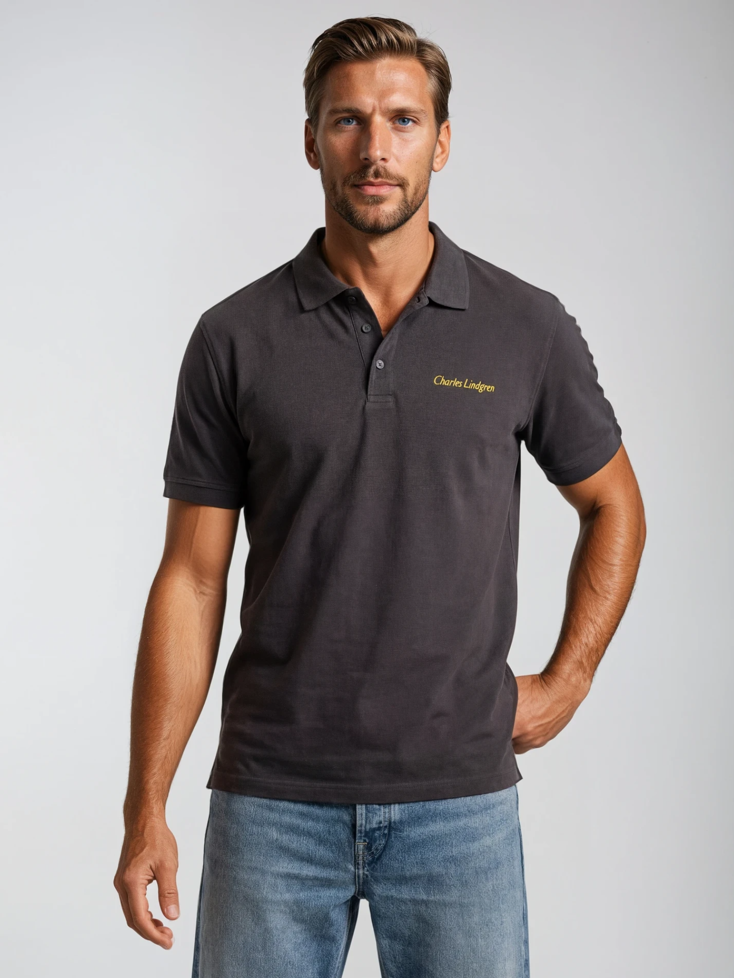 Charles Lindgren® – Herren Poloshirt „Oceanus“ Dark Grey