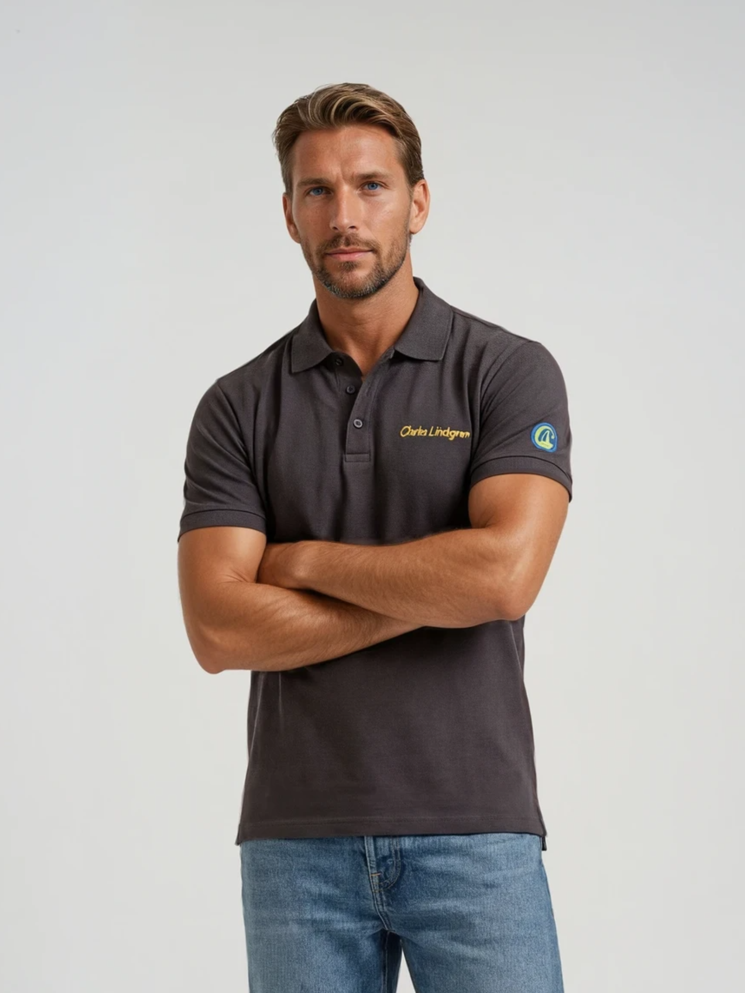 Charles Lindgren® – Herren Poloshirt „Oceanus“ Dark Grey