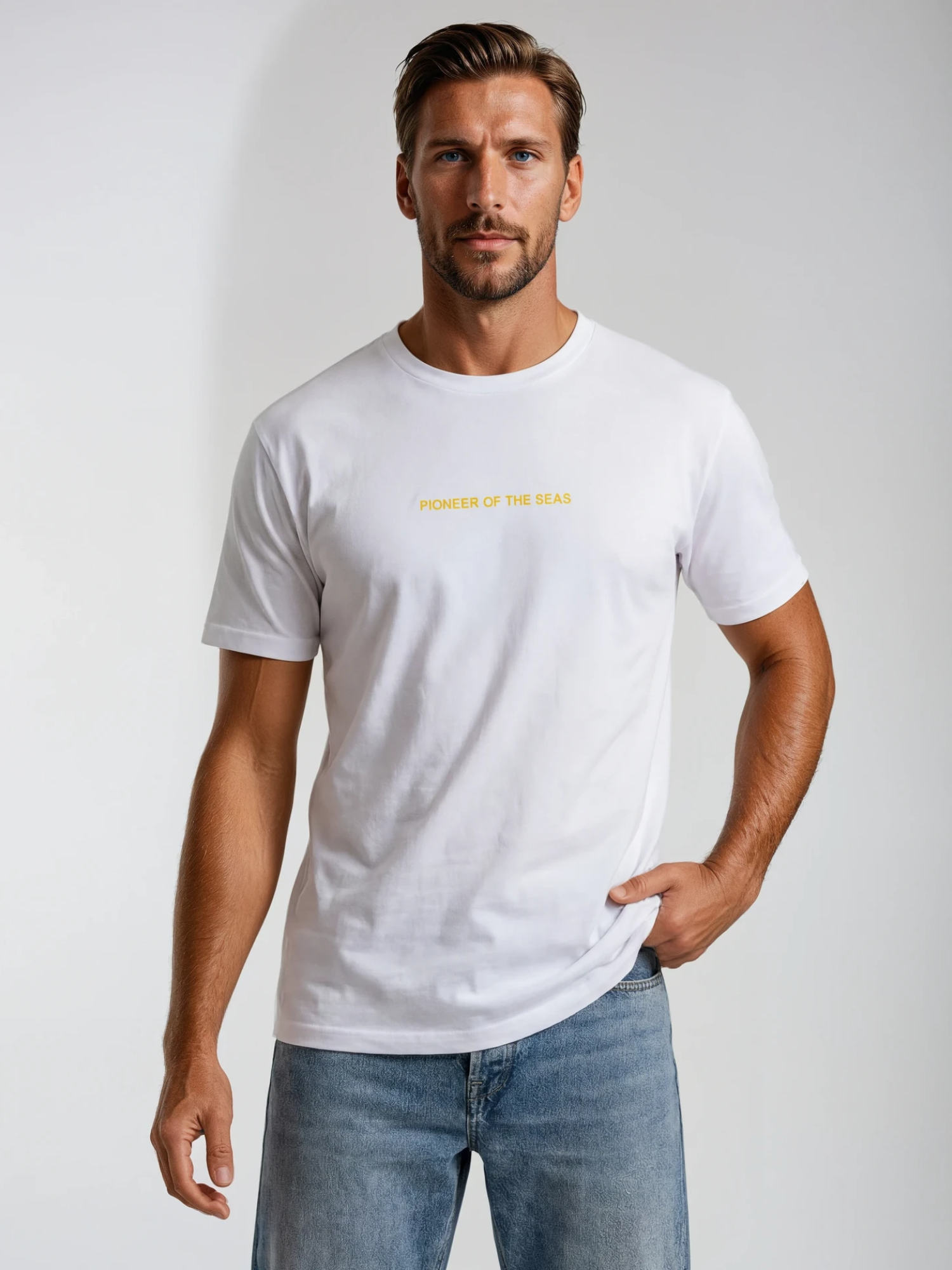 Charles Lindgren® – Herren T-Shirt „Pioneer of the Seas“ Weiß
