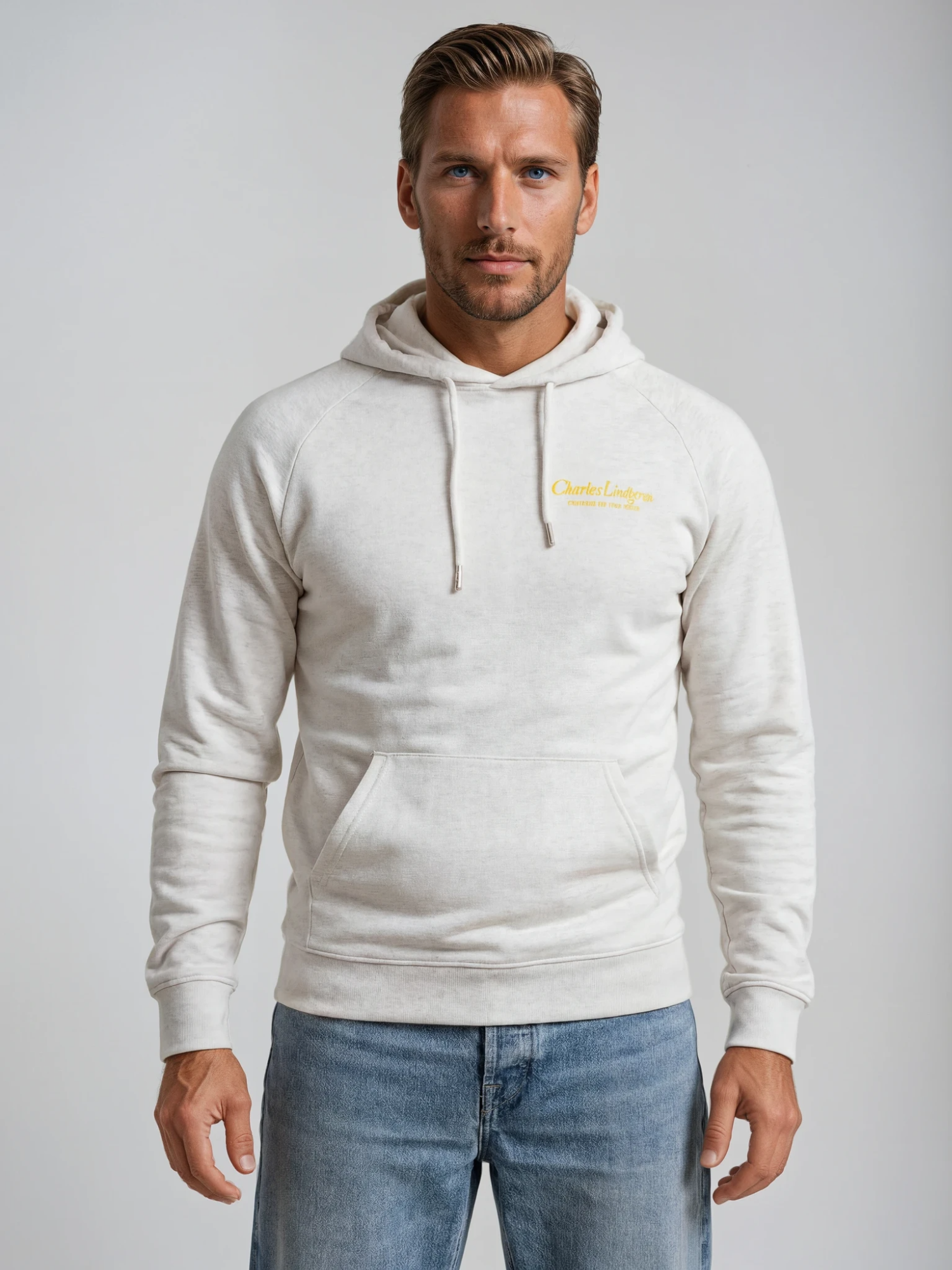Charles Lindgren® – Hoodie „Charles and the Pioneer“ Creme Melange