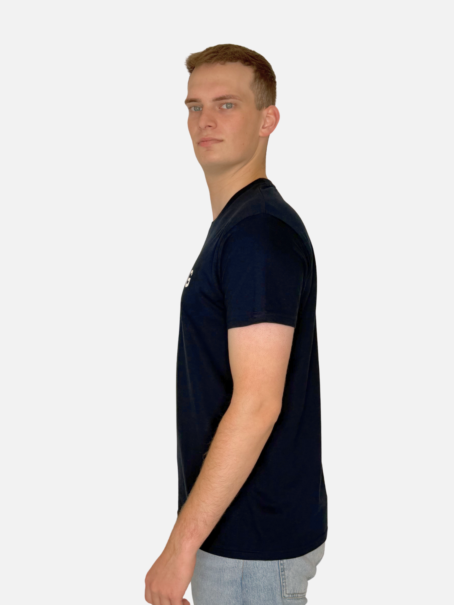 LANDGANG T-Shirt Navy seitlich Charles Lindgren offiziell