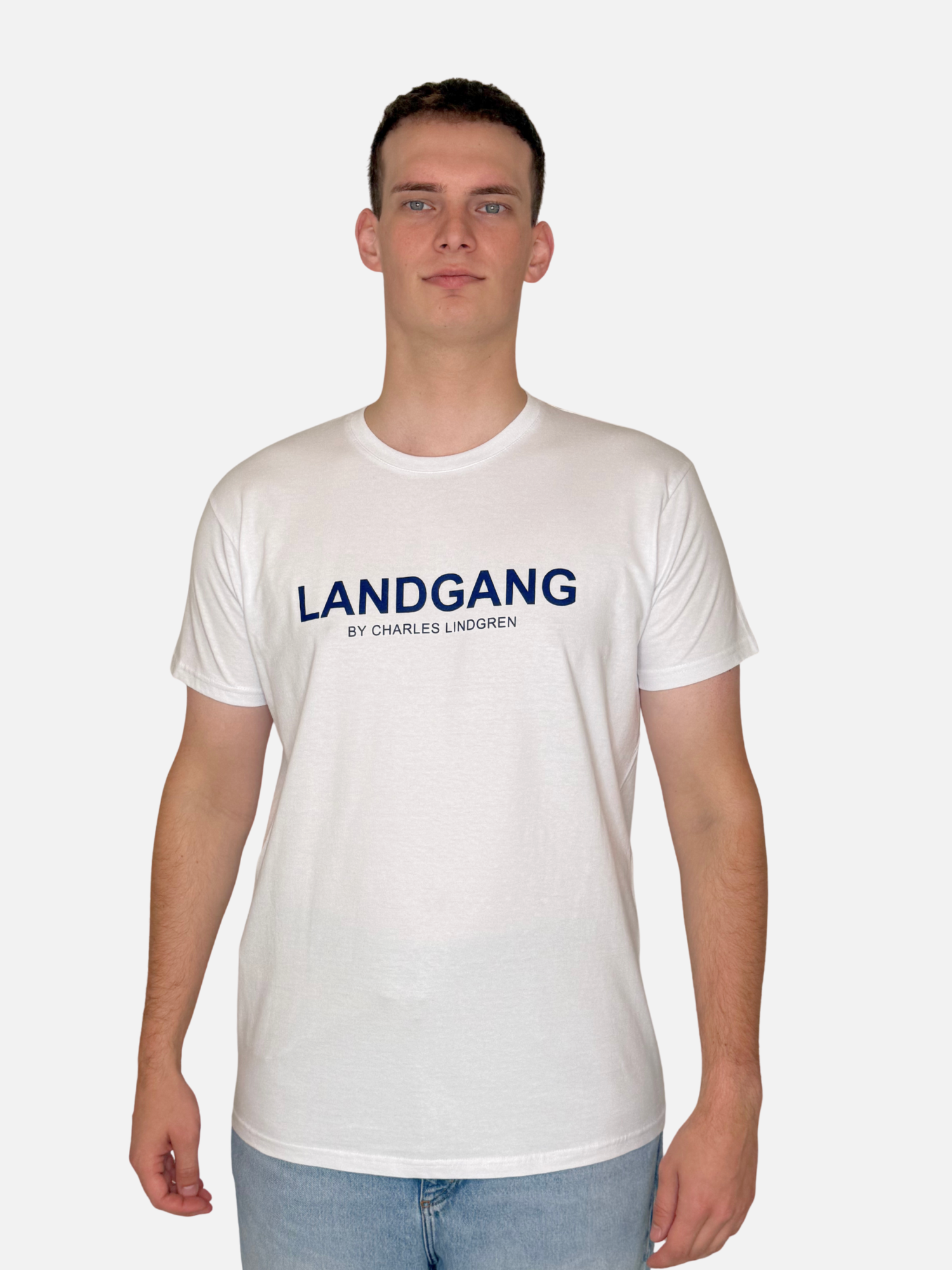 LANDGANG T-Shirt Weiss vorne Charles Lindgren offiziell