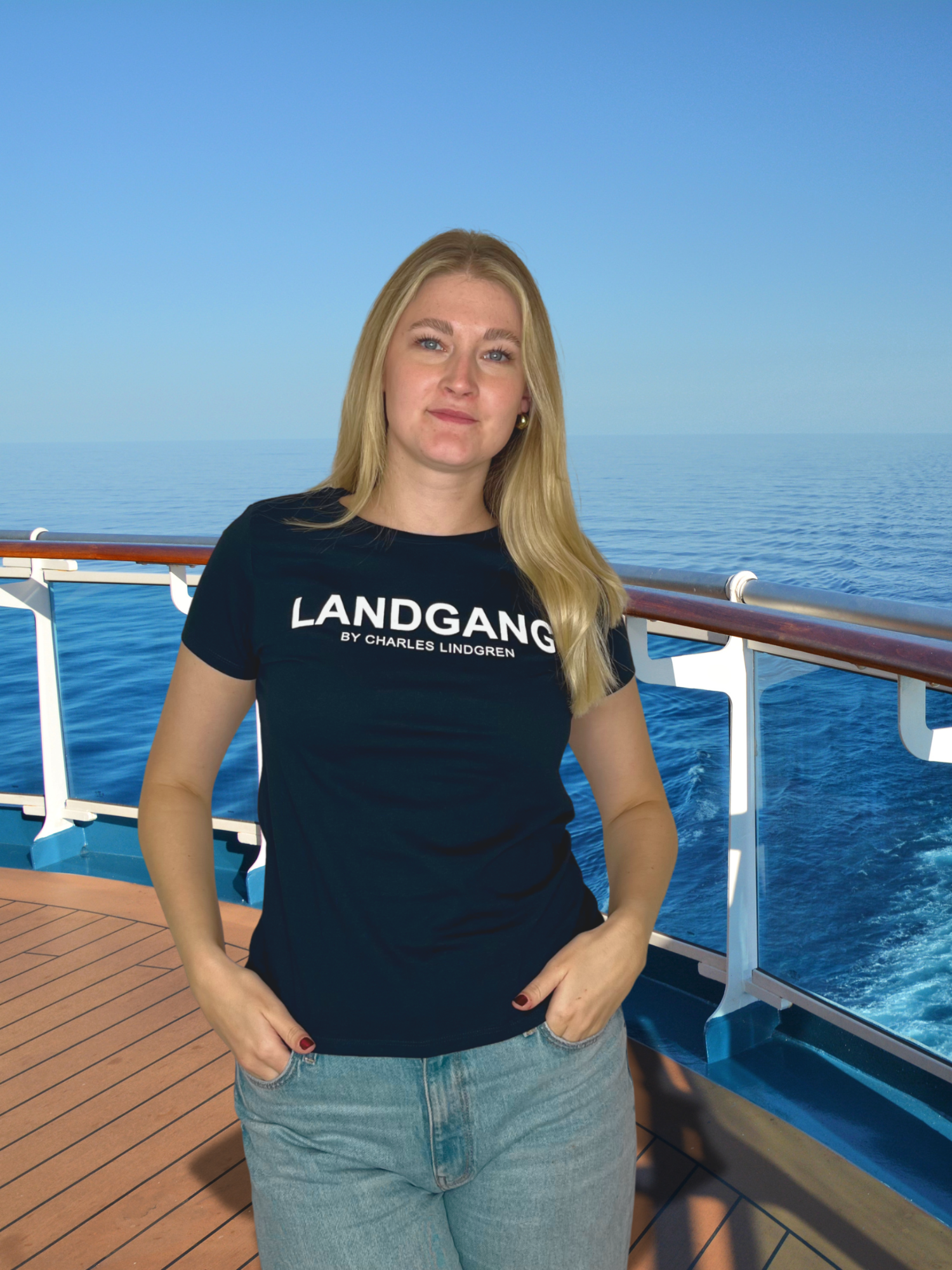 LANDGANG T-Shirt navy vorne Kreuzfahrt Charles Lindgren offiziell