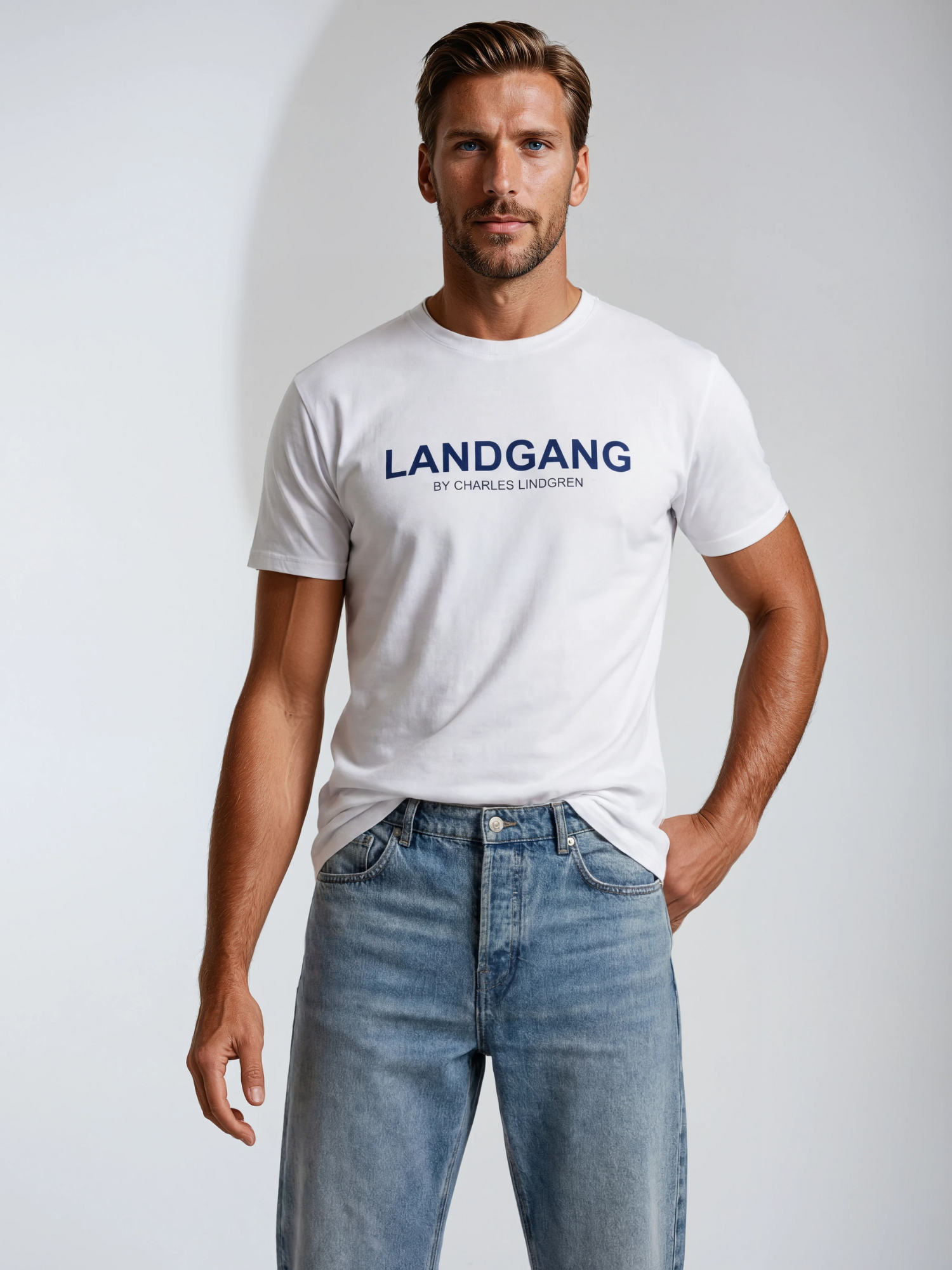 Charles Lindgren® – Herren T-Shirt „Landgang“ in Weiß