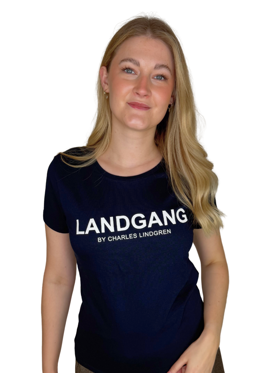 Landgang T-Shirt Navy Damen Charles Lindgren vorne