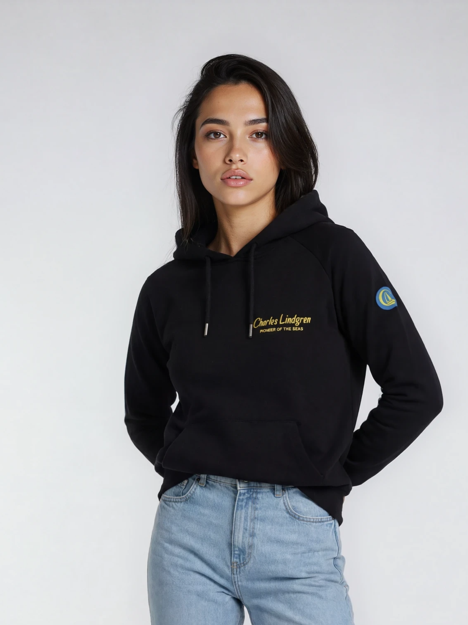 Charles Lindgren® – Pioneer of the Sea Hoodie Schwarz