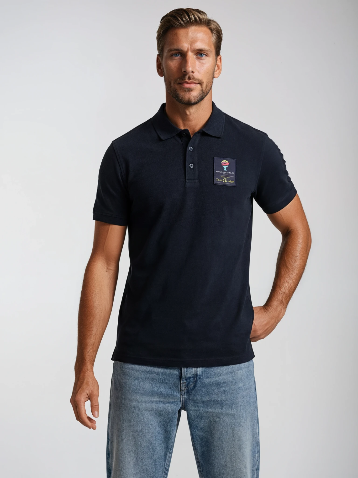 Charles Lindgren® – Poloshirt „Jugo“ Marineblau