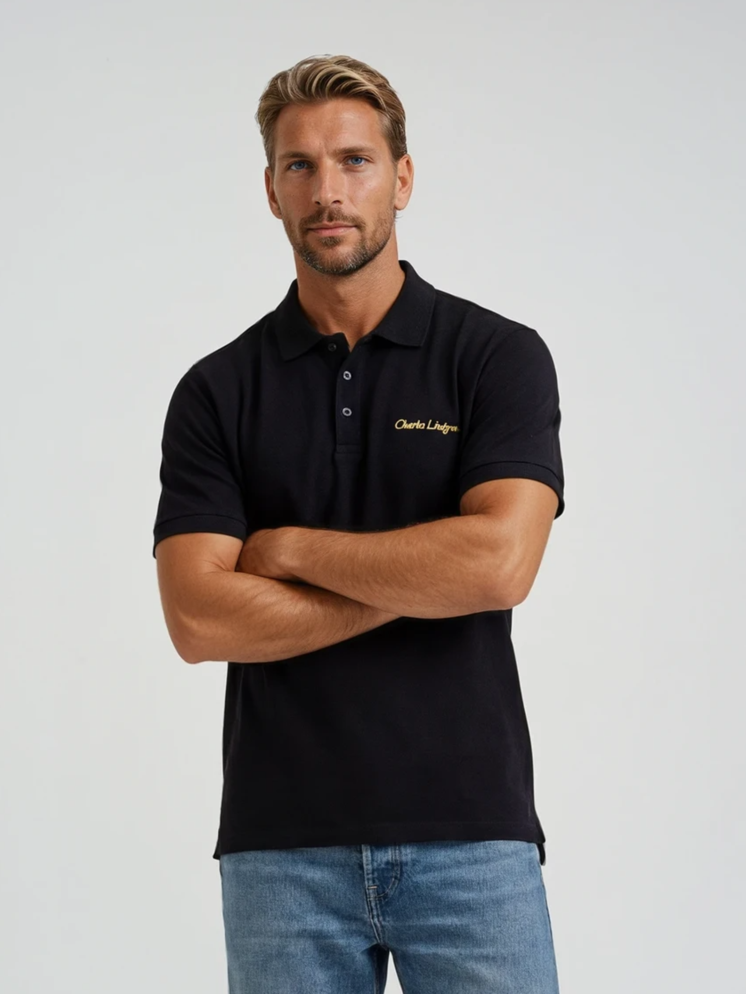 Charles Lindgren® – Poloshirt „Oceanus“ in Schwarz