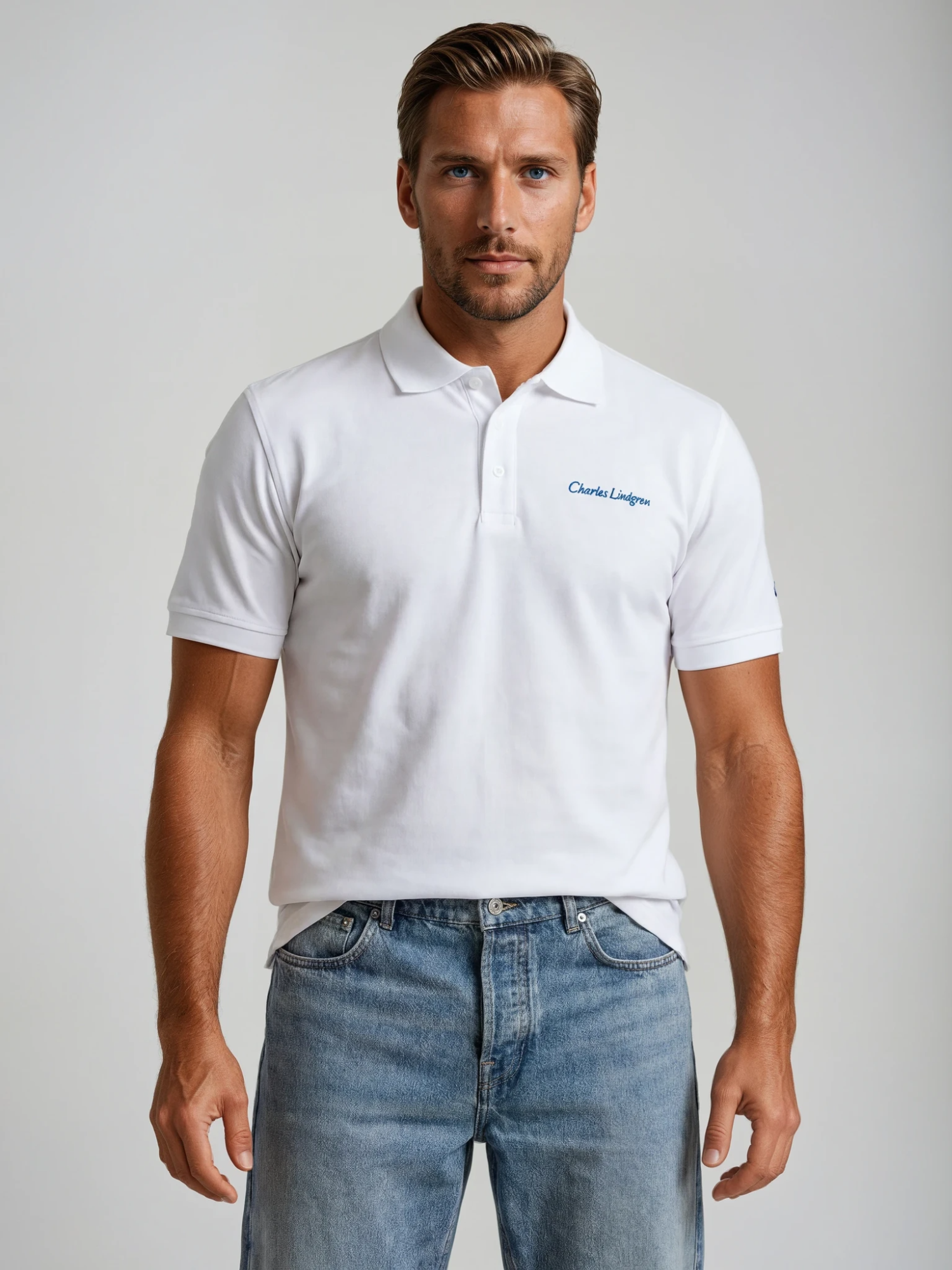 Charles Lindgren® – Poloshirt „Oceanus“ in Weiß