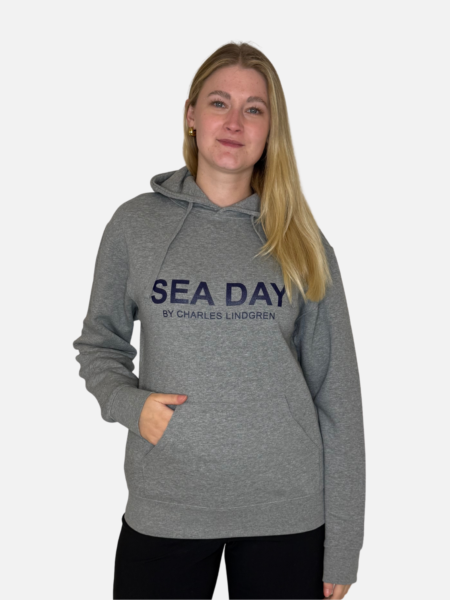 SEA DAY Hoodie Grau Damen unisex vorne Charles Lindgren offiziell