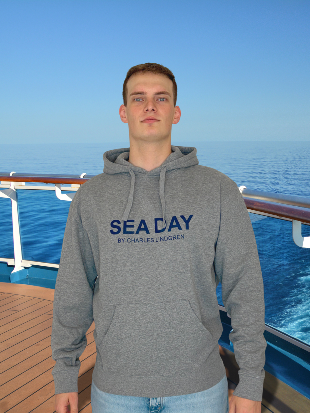 SEA DAY Hoodie Grau Herren Unisex Kreuzfahrt charles lindgren offiziell