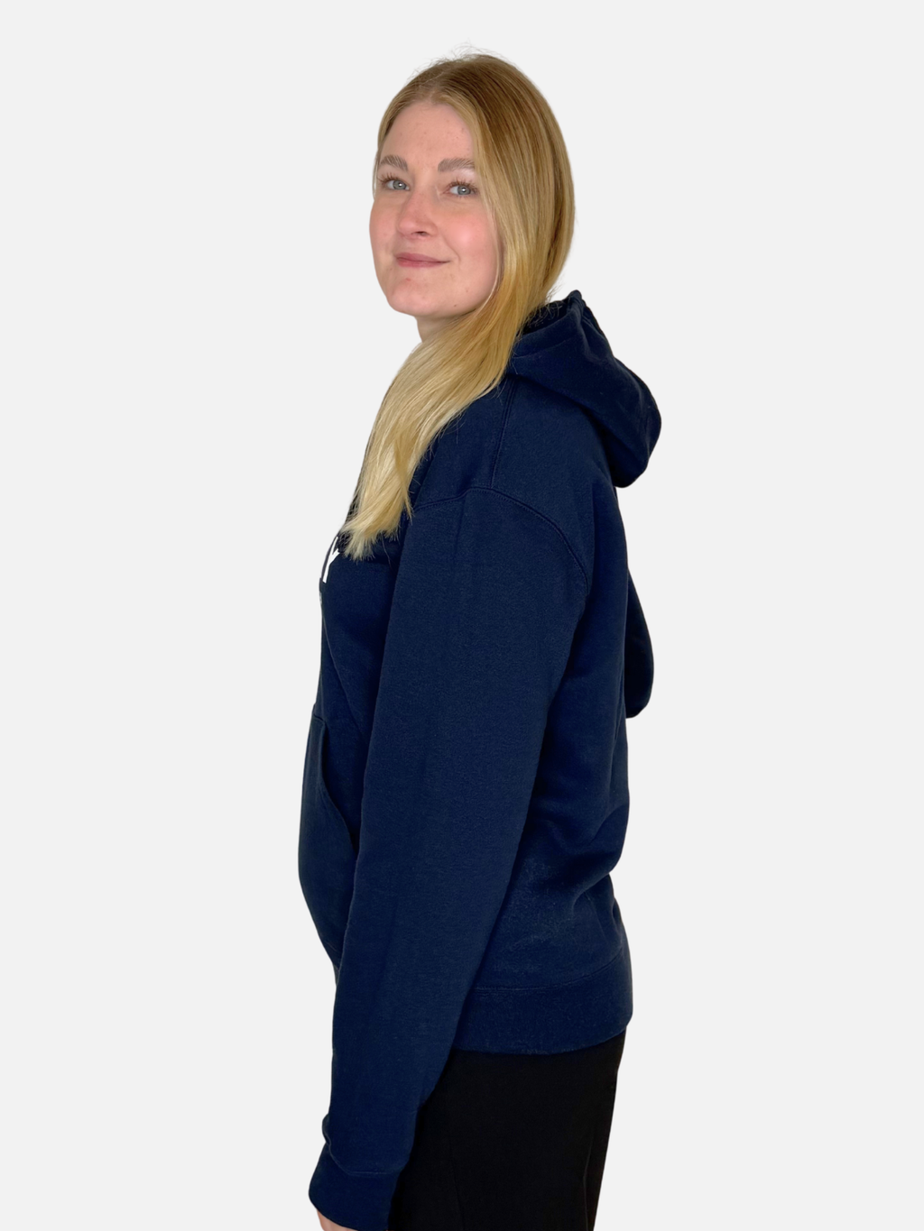 SEA-DAY-Hoodie-Navy-Damen-Unisex-seitlich-Charles-lindgren-offiziell