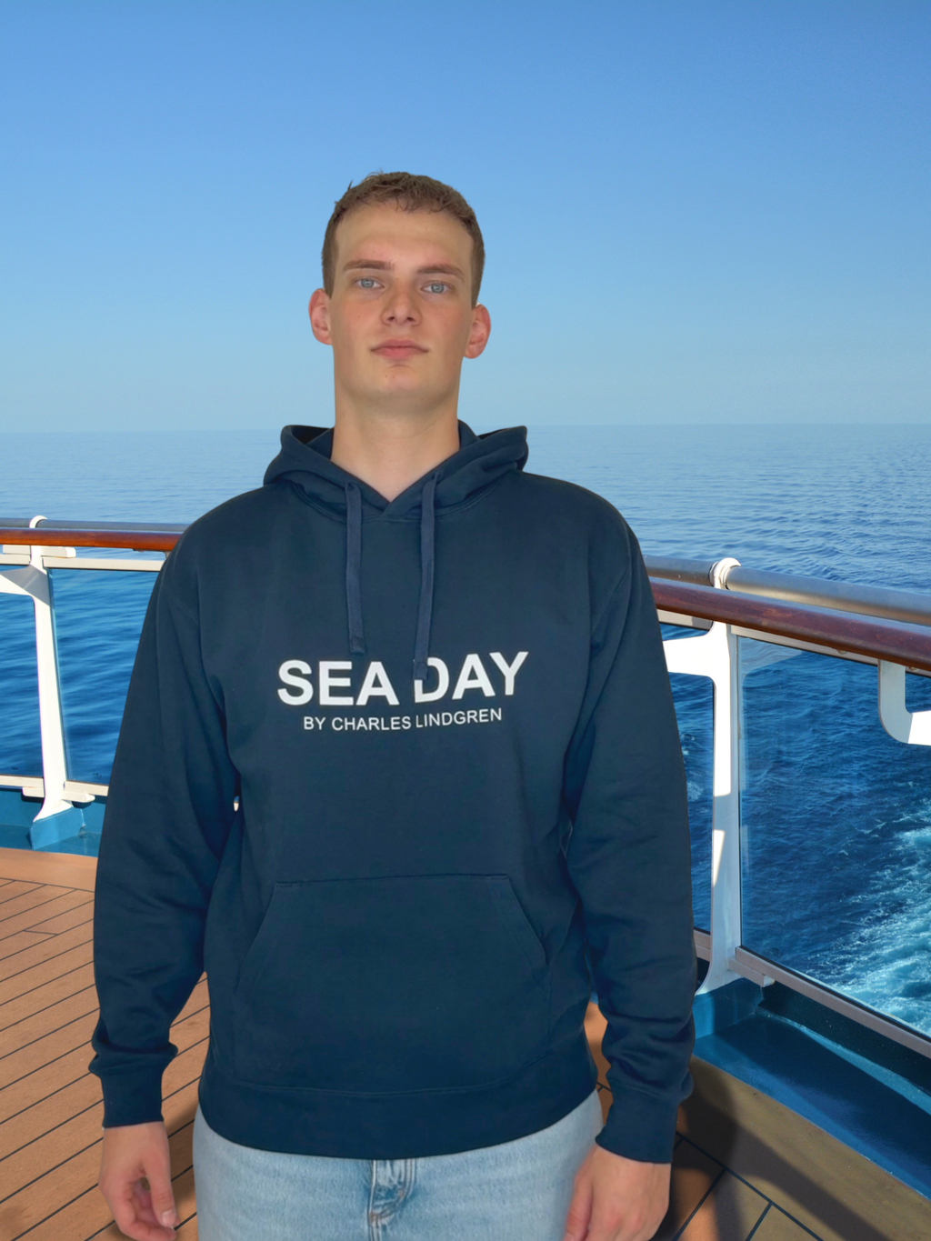 SEA DAY Hoodie Navy Herren Unisex Kreuzfahrt charles lindgren offiziell