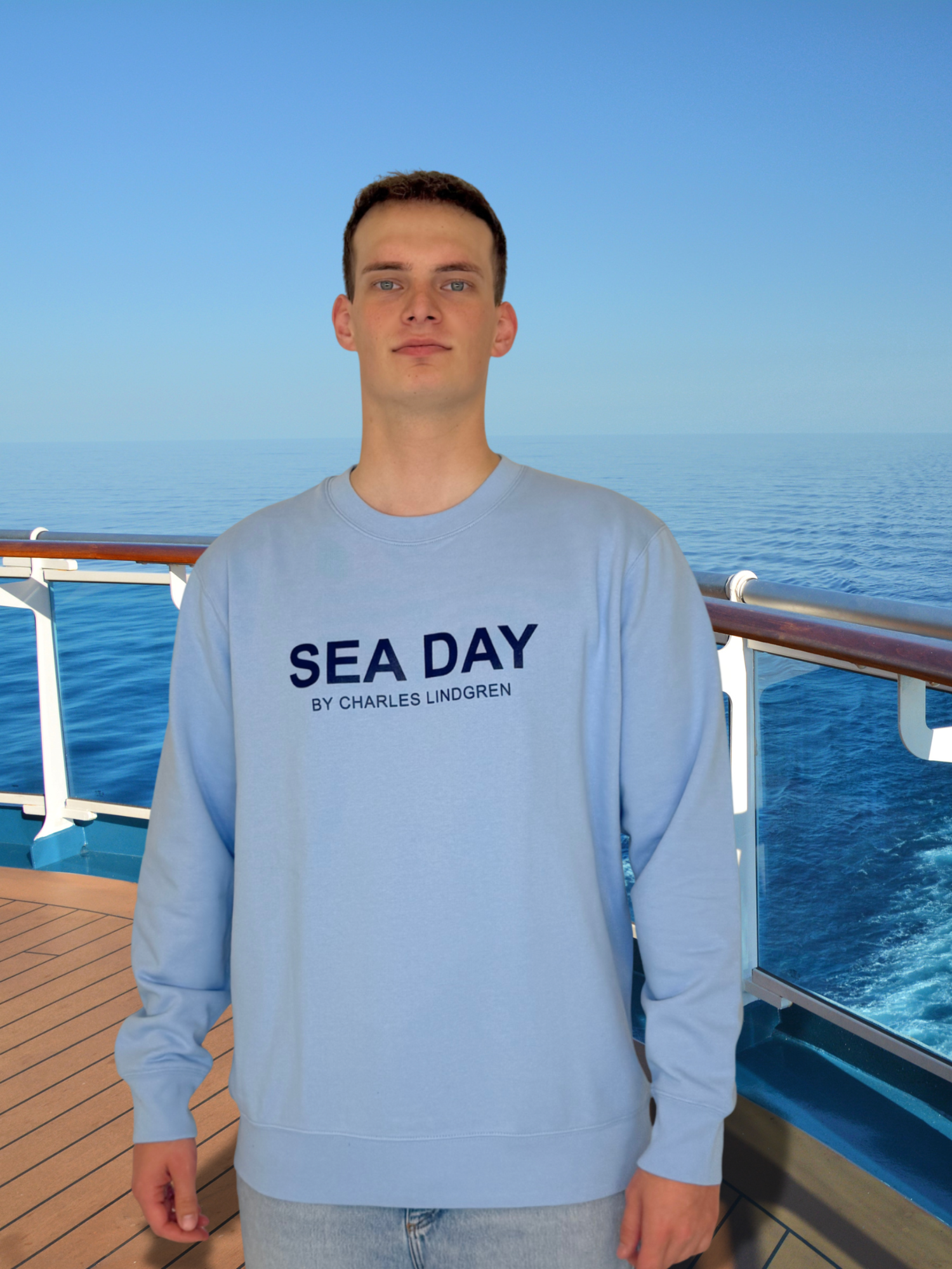 SEA DAY Sweatshirt Blau Herren unisex Kreuzfahrt charles lindgren offiziell